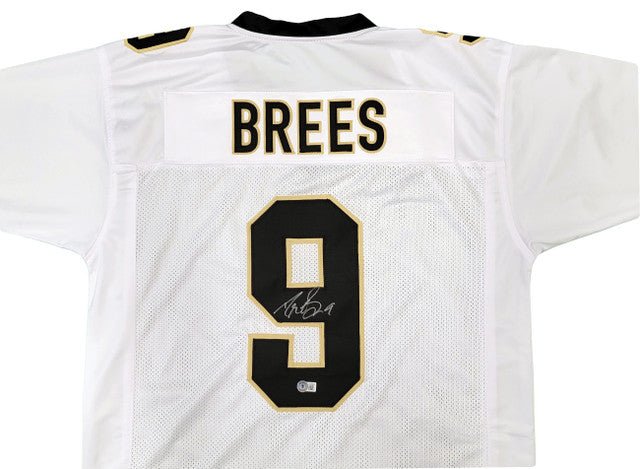 Drew Brees New Orleans Signed White Football Jersey BAS - Image 2