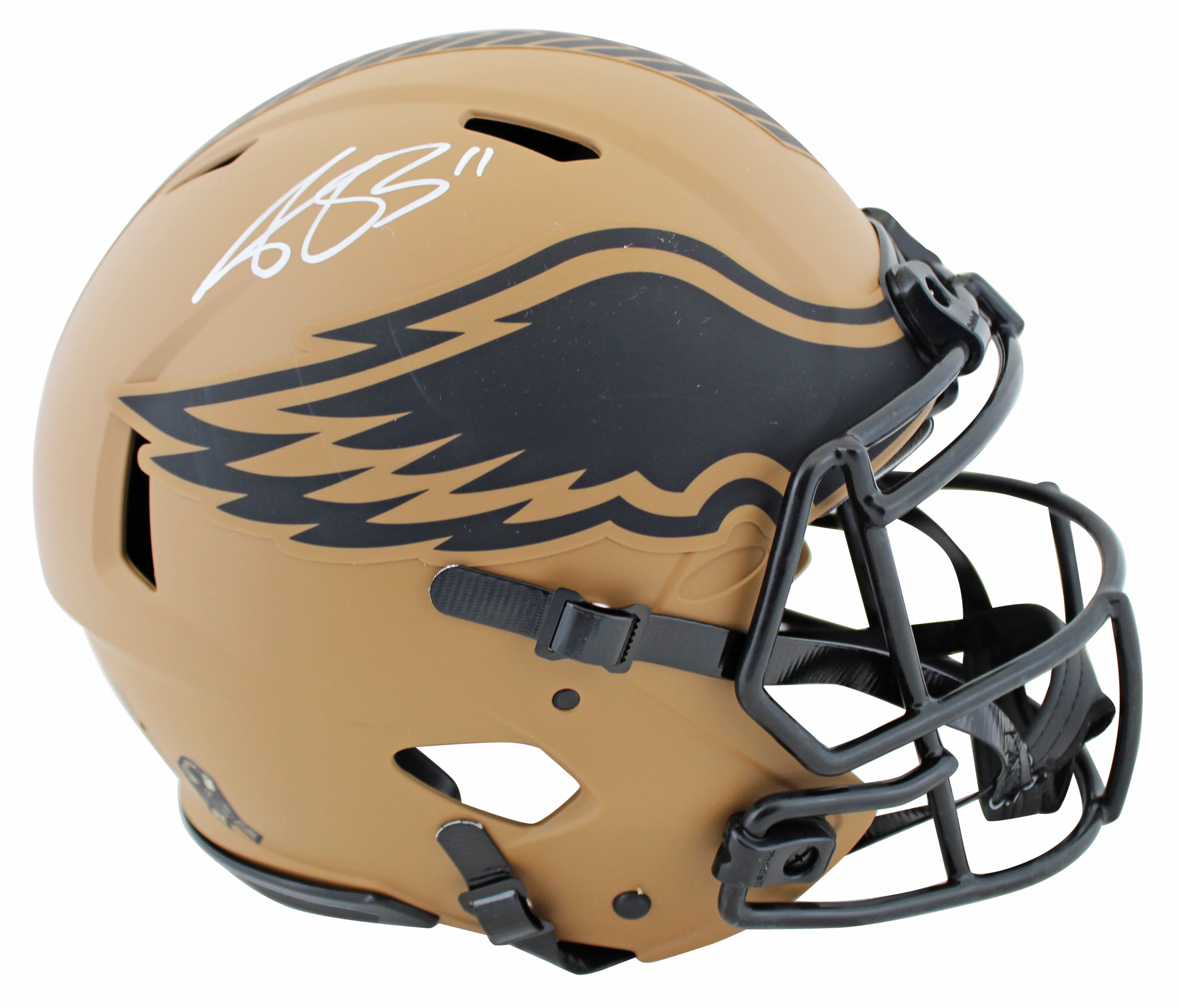 Eagles A.J. Brown Signed STS II Full Size Speed Proline Helmet W/ Case BAS Wit - Image 3