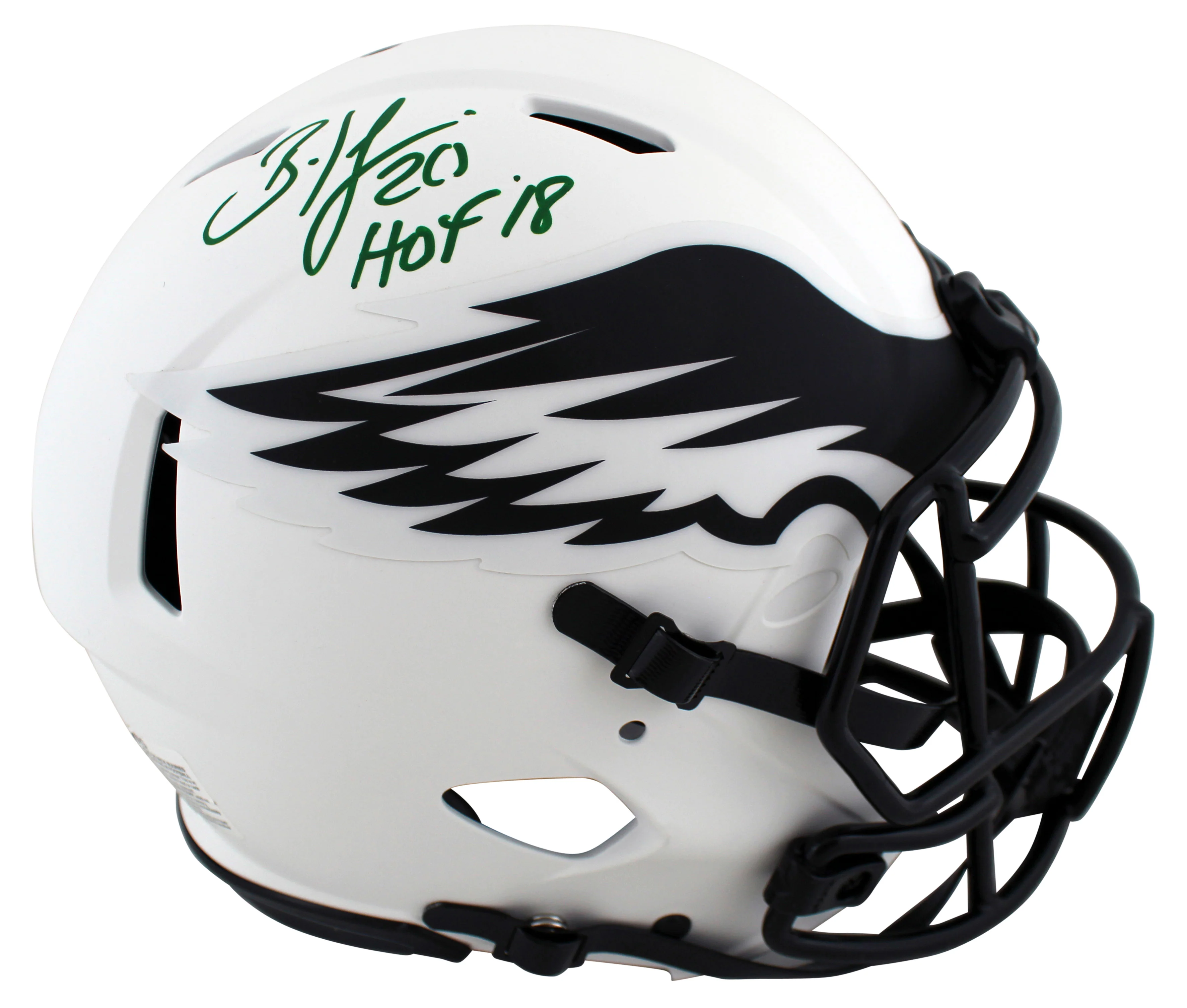 Eagles Brian Dawkins HOF 18 Signed Lunar Full Size Speed Proline Helmet BAS Wit - Image 2