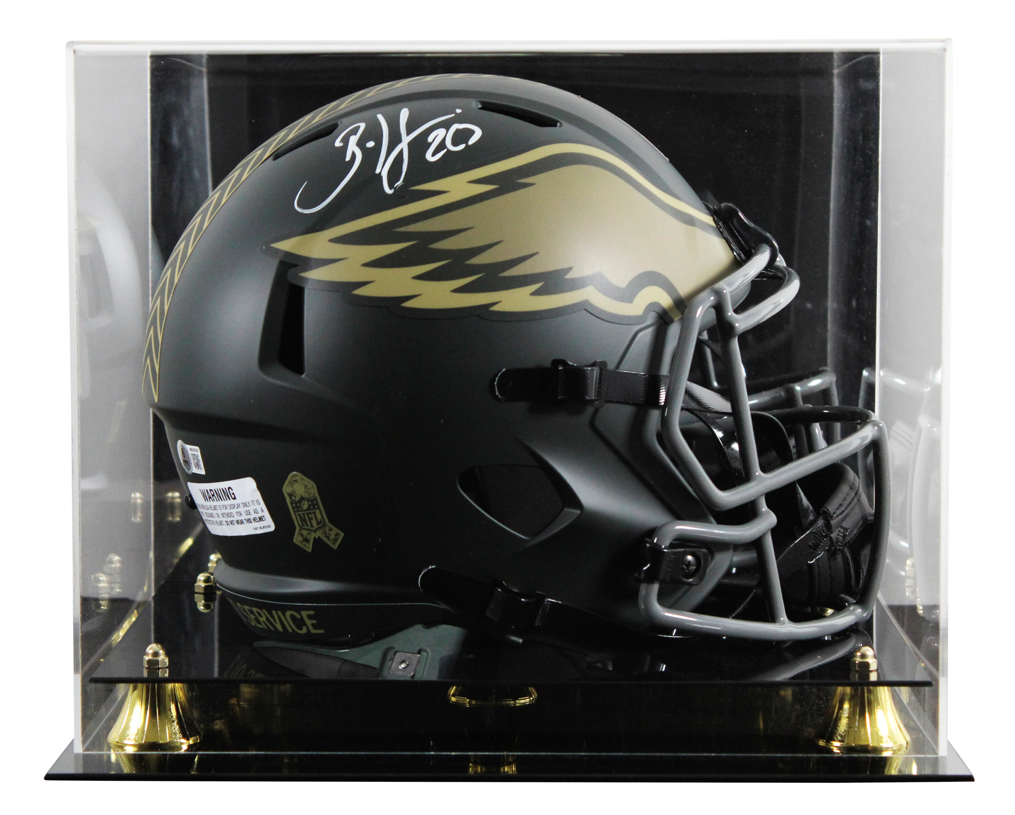 Eagles Brian Dawkins Signed STS IV Full Size Speed Rep Helmet W/ Case BAS Wit - Image 2