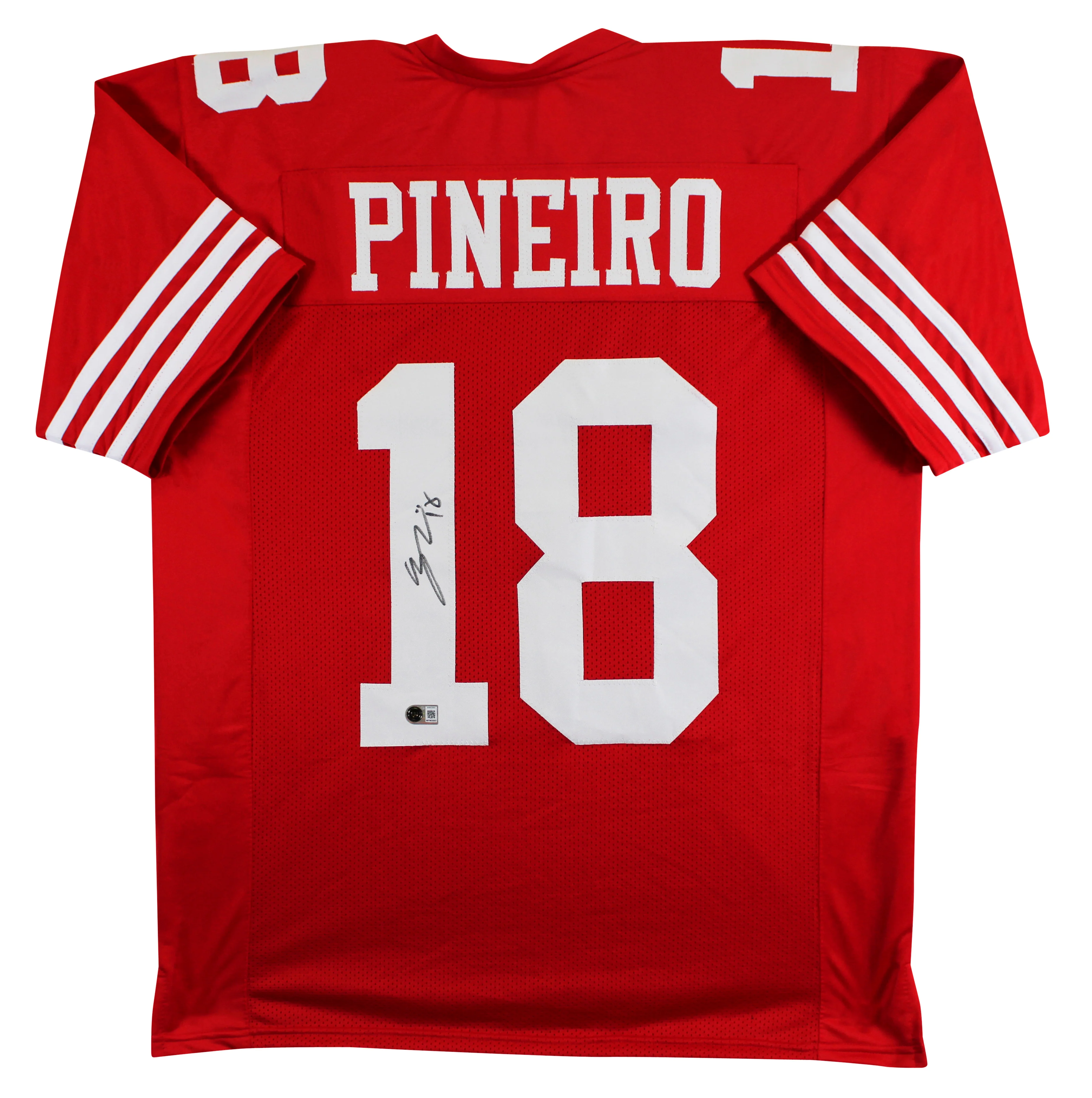 Eddy Pineiro Authentic Signed Red Pro Style Jersey Autographed BAS Witnessed - Image 2