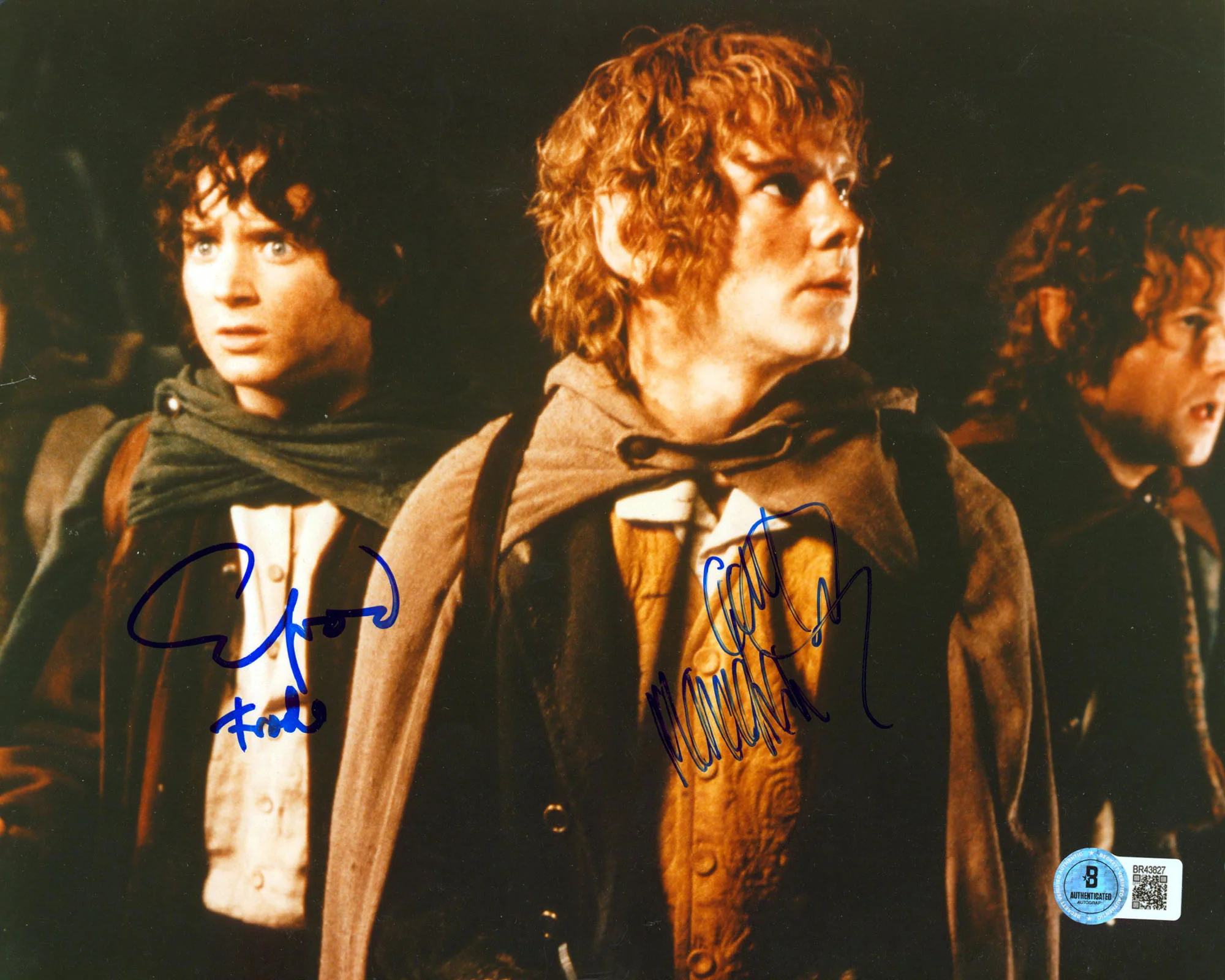Elijah Wood & Dominic Monaghan Lord of the Rings "Frodo" Signed 8x10 Photo BAS - Image 2