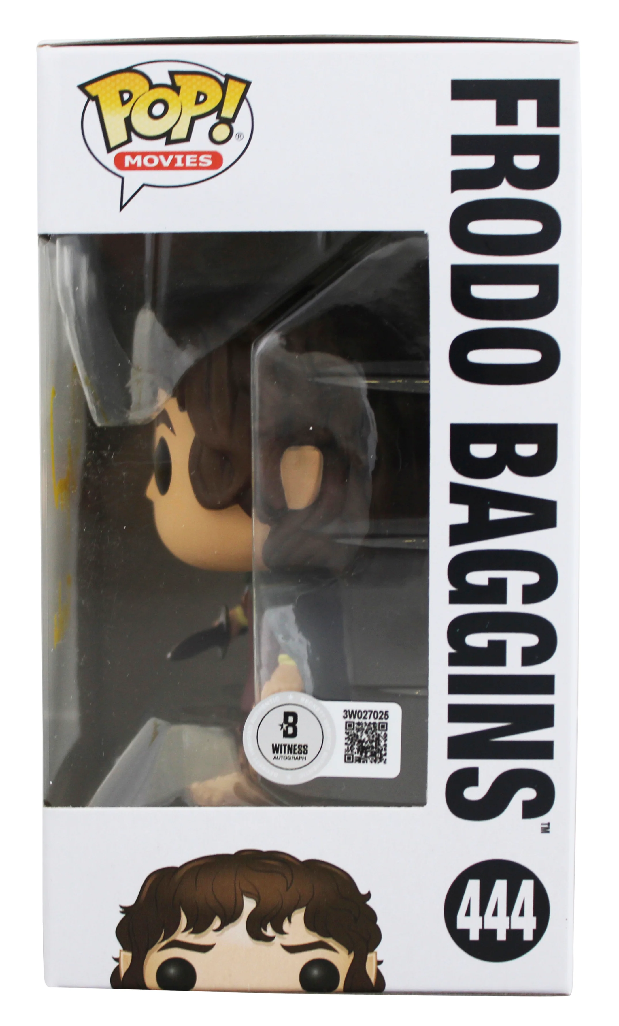 Elijah Wood LOTR "Frodo" Signed #444 Funko Pop Figure w/ Yellow Sig BAS Witness - Image 4