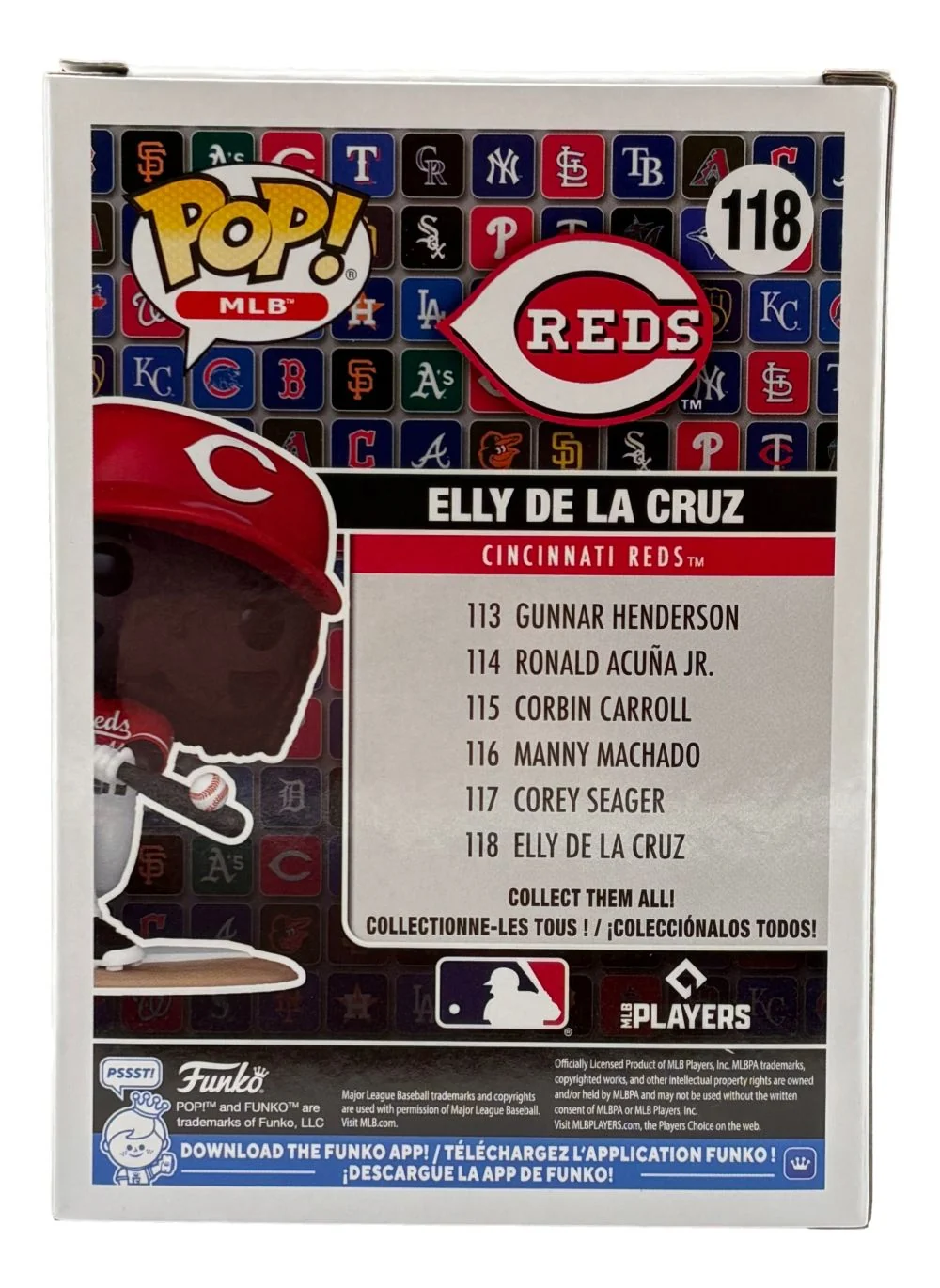 Elly De La Cruz Signed Cincinnati Reds Funko Pop #118 BAS - Image 3