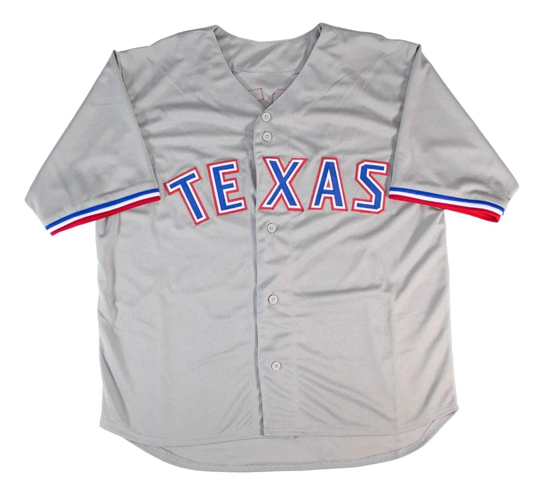 Evan Carter Texas Signed Gray Baseball Jersey 23 WS Champs BAS - Image 3