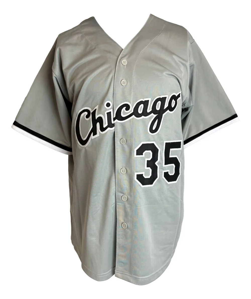 Frank Thomas Chicago Signed Gray Baseball Jersey BAS - Image 3
