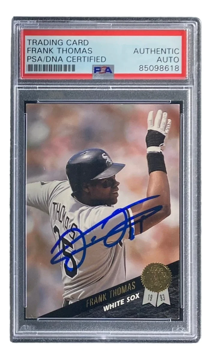 Frank Thomas Signed 1993 Leaf #195 Chicago White Sox Trading Card PSA/DNA - Image 3