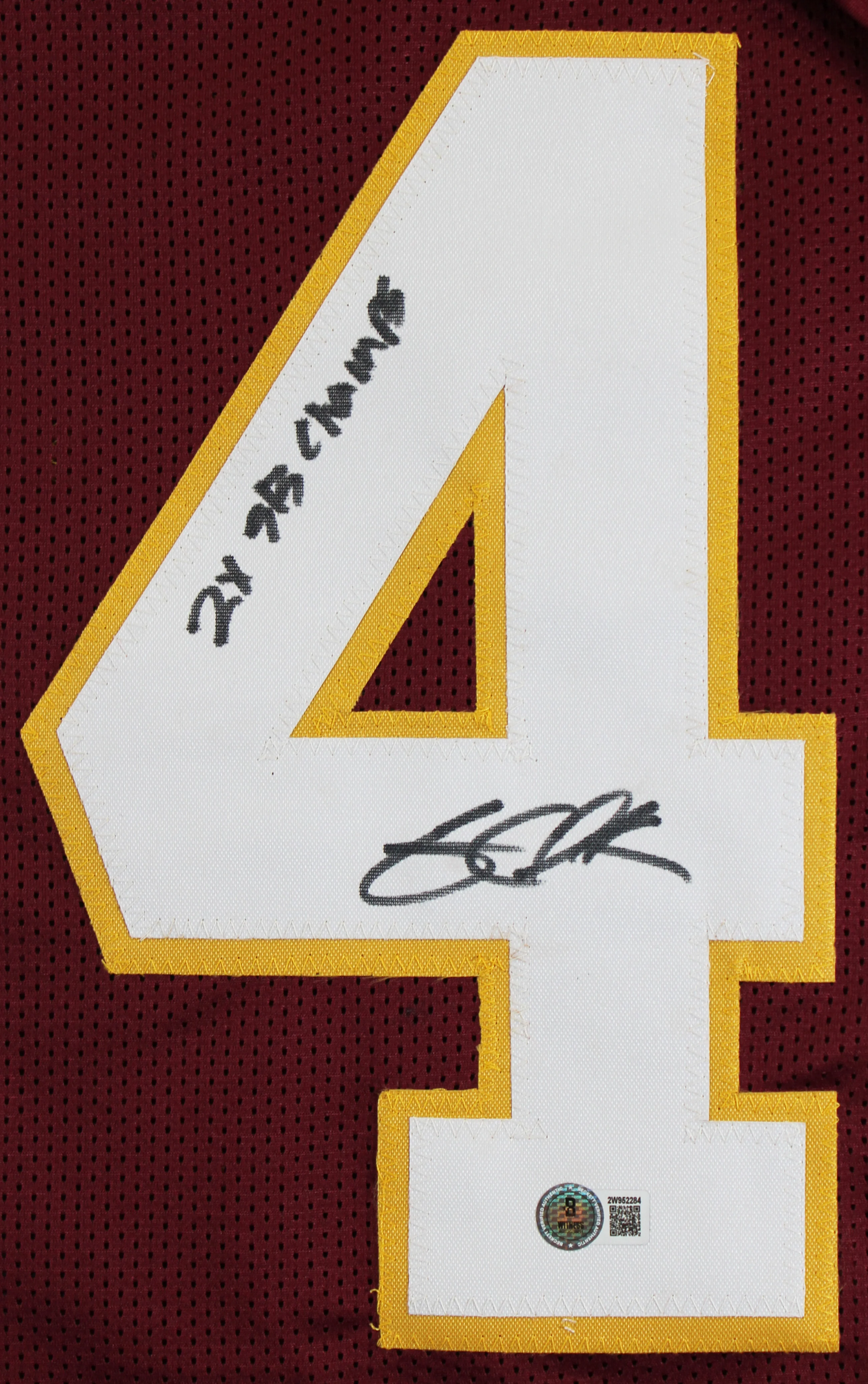 Gary Clark "2x SB Champ" Authentic Signed Maroon Pro Style Jersey BAS Witness 2 - Image 3