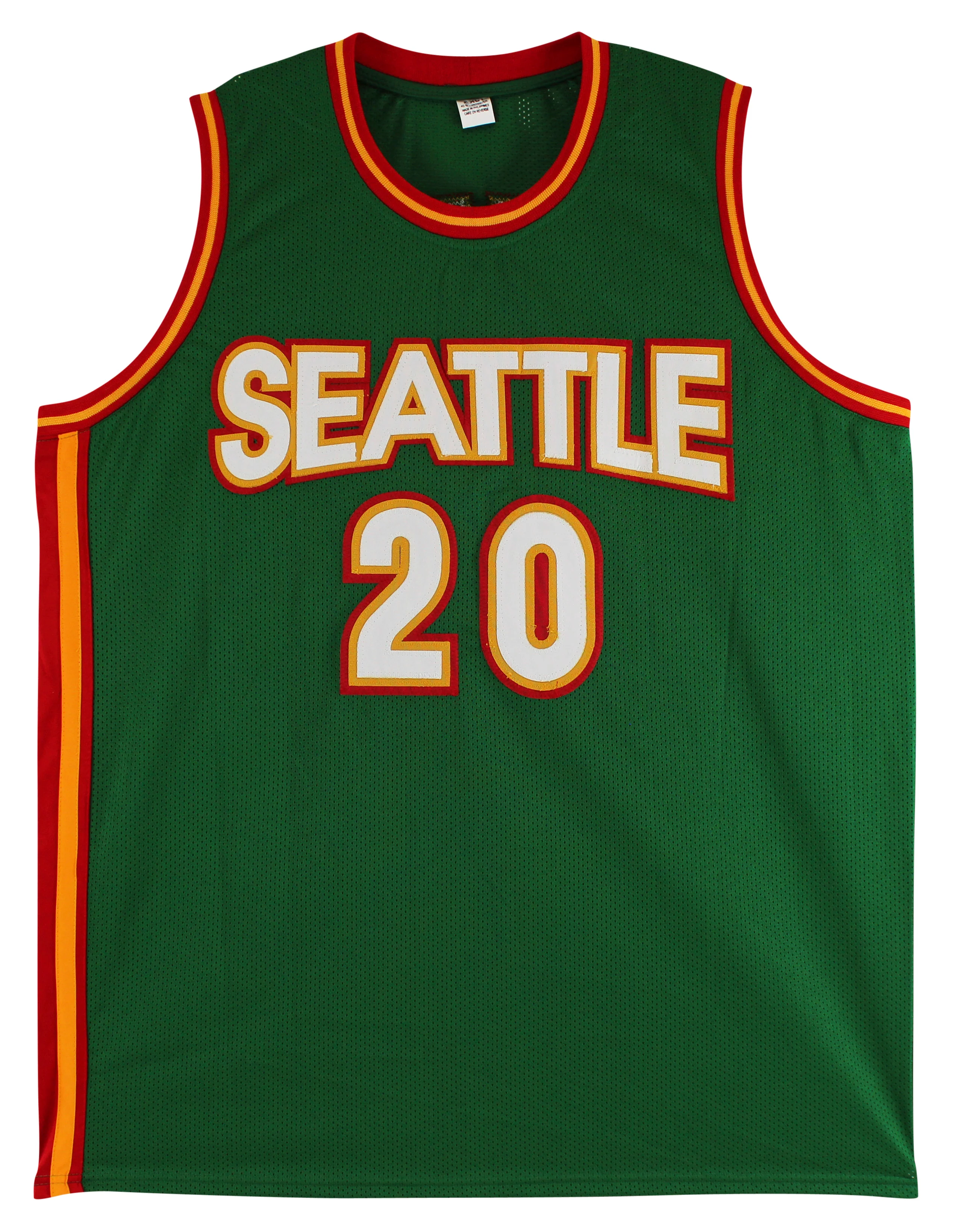 Gary Payton Authentic Signed Green Pro Style Jersey w/ White #s BAS - Image 4