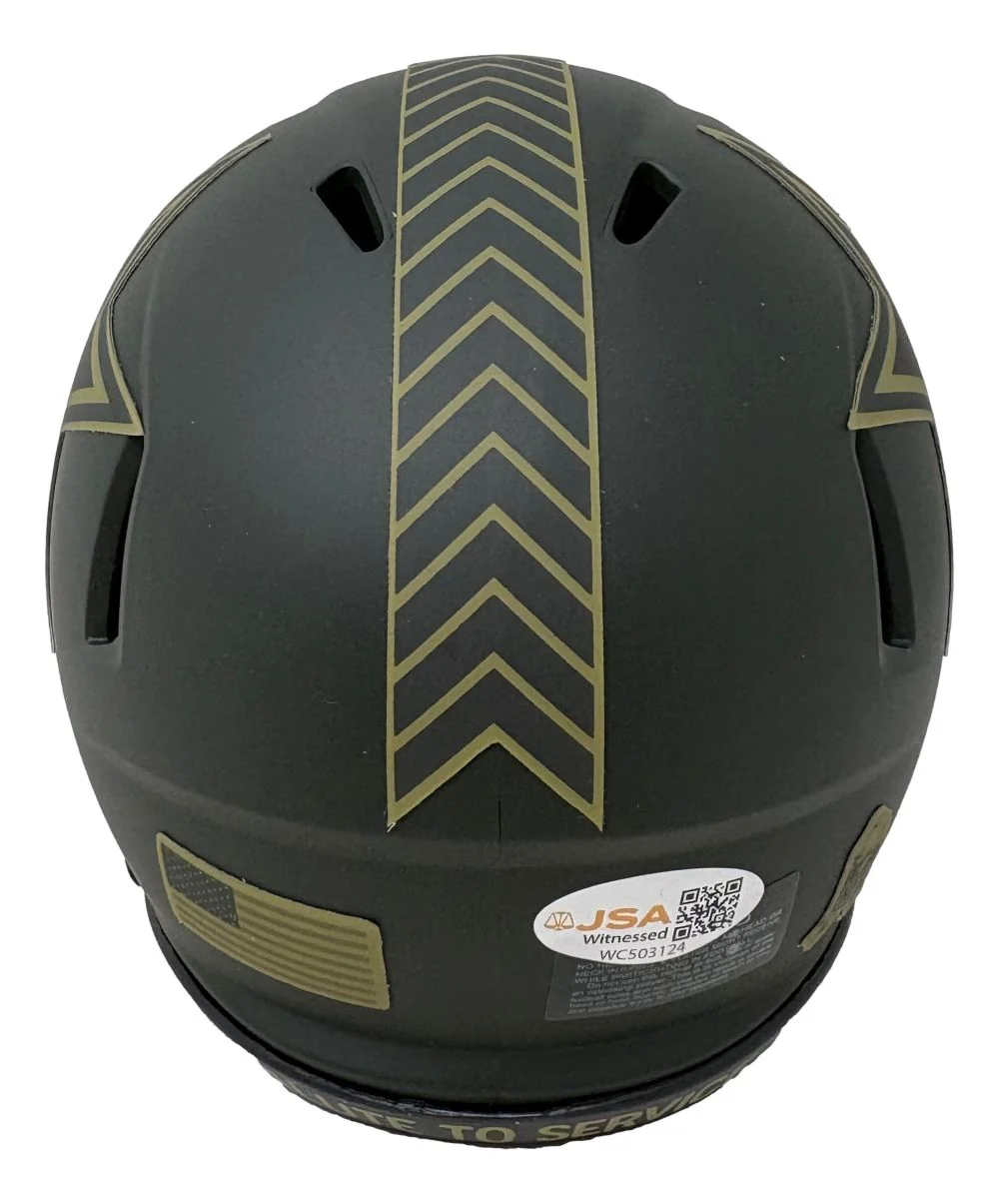 George Pickens Signed Dallas Cowboys Salute To Service Mini Speed Helmet JSA QR - Image 2
