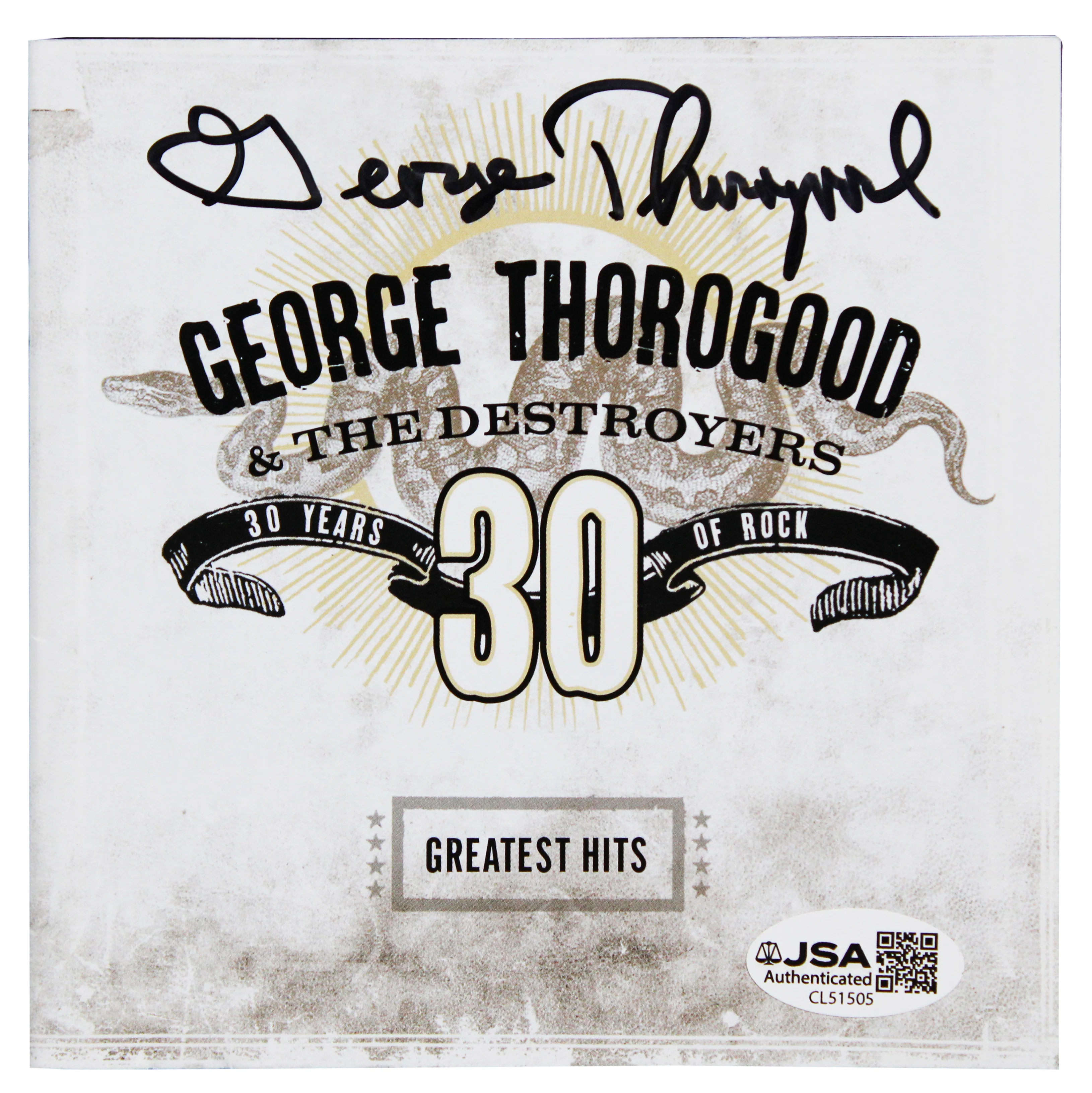 George Thorogood Authentic Signed Greatest Hits CD Booklet JSA #CL51505