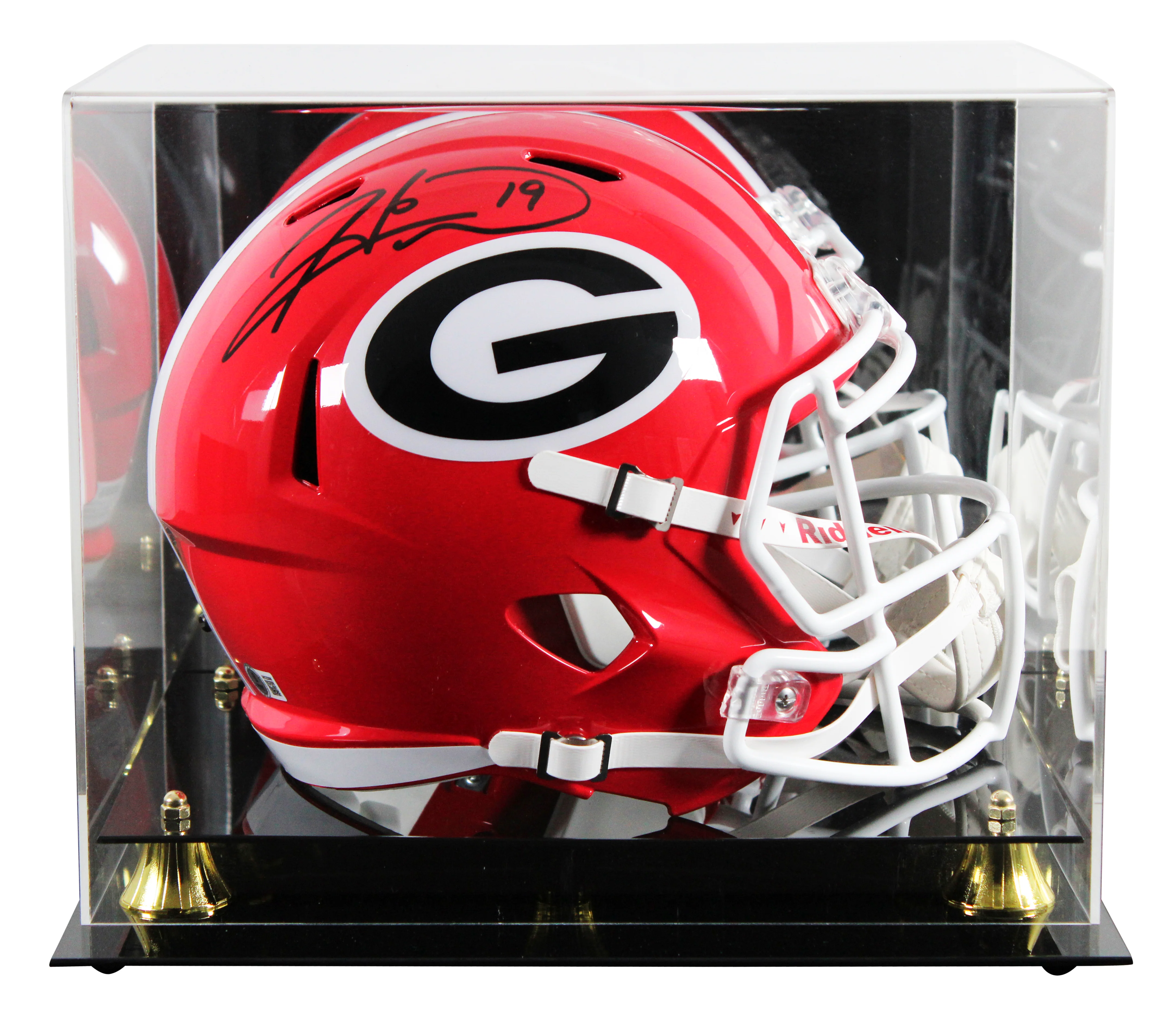 Georgia Hines Ward Signed Full Size Speed Rep Helmet W/ Case BAS Witnessed - Image 2