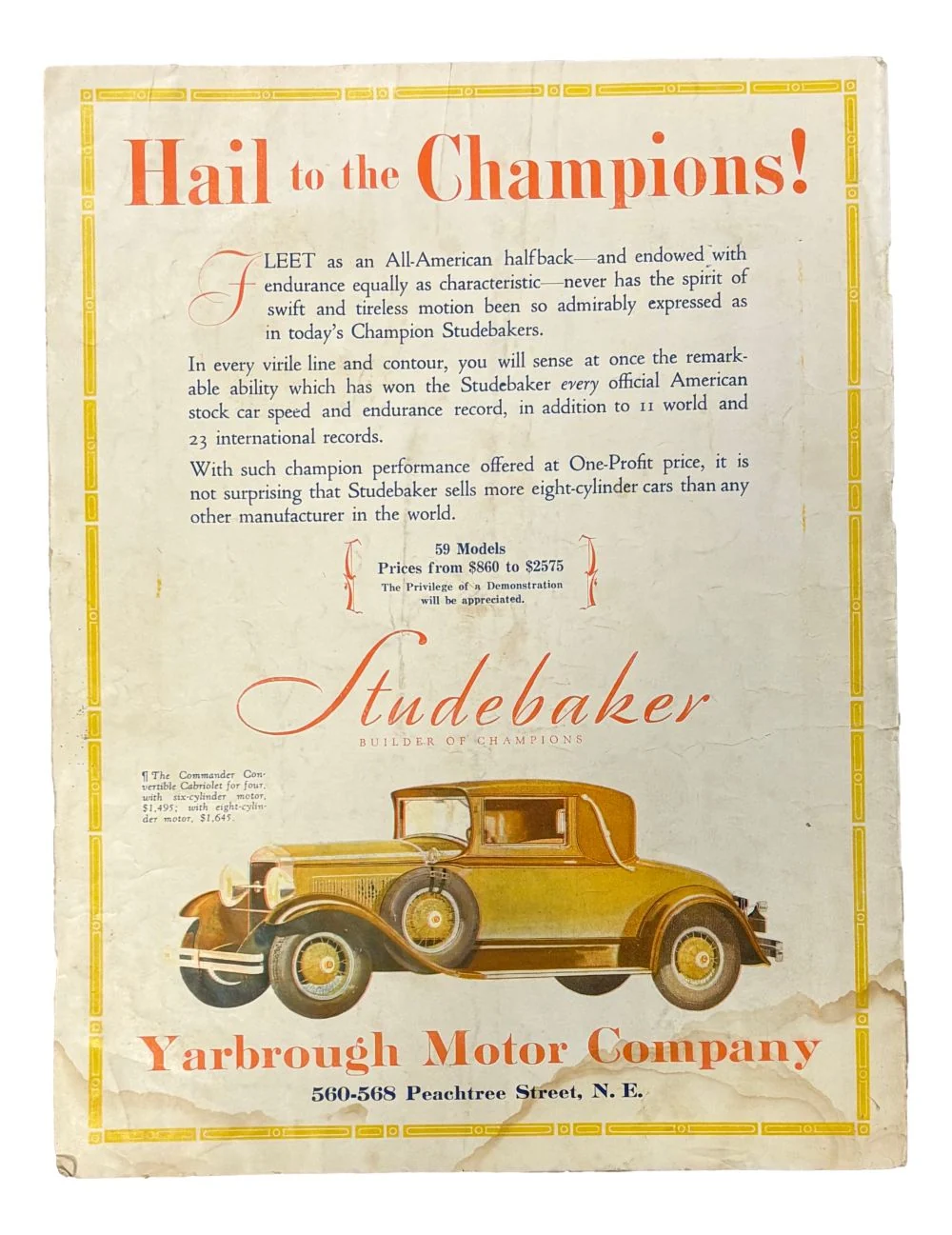 Georgia Tech Yellow Jackets 1929 Football Yearbook Program Harrell Rusk Cover - Image 2