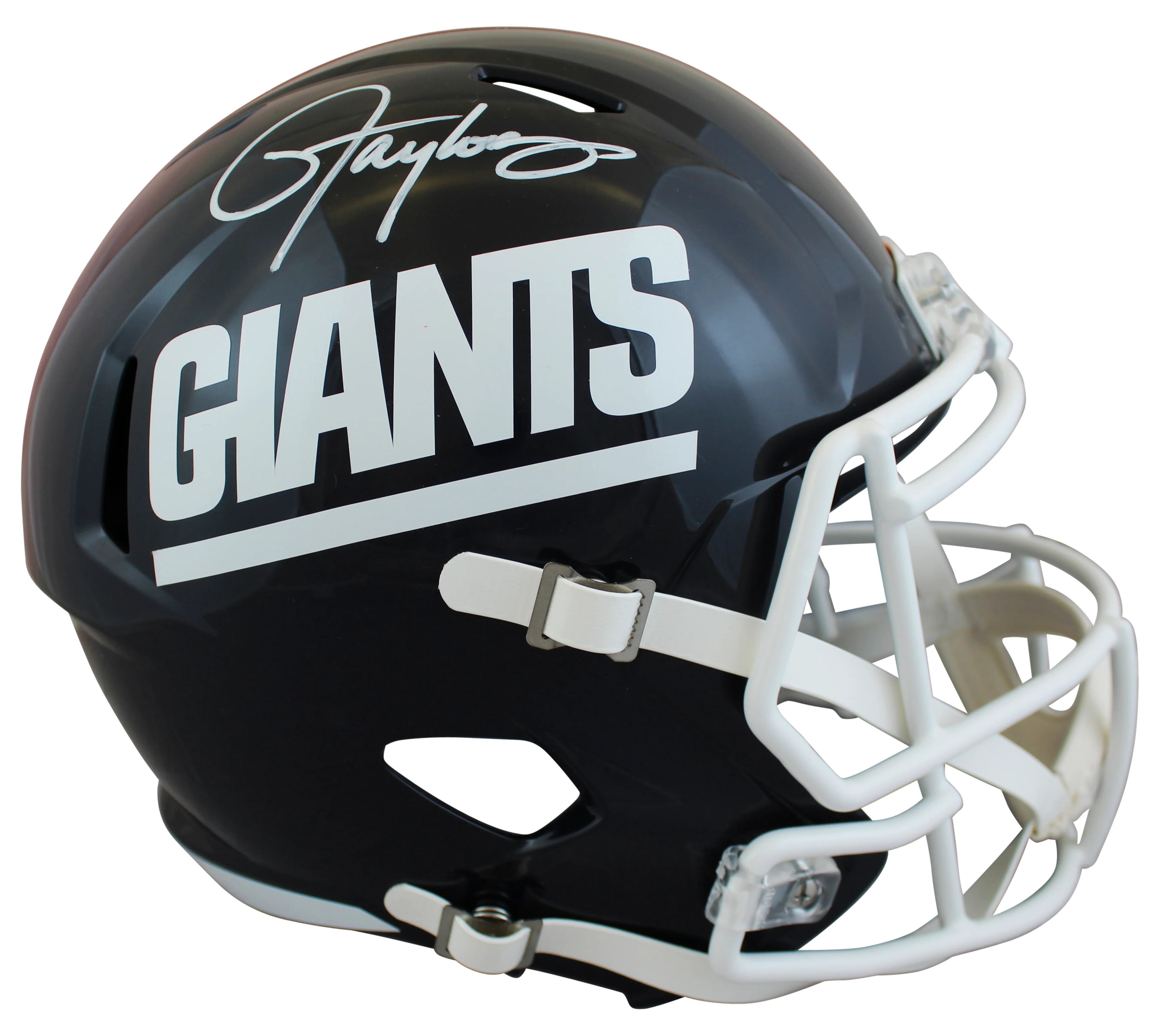 Giants Lawrence Taylor Signed 1981-99 TB F/S Speed Rep Helmet W/ Case BAS Wit - Image 3