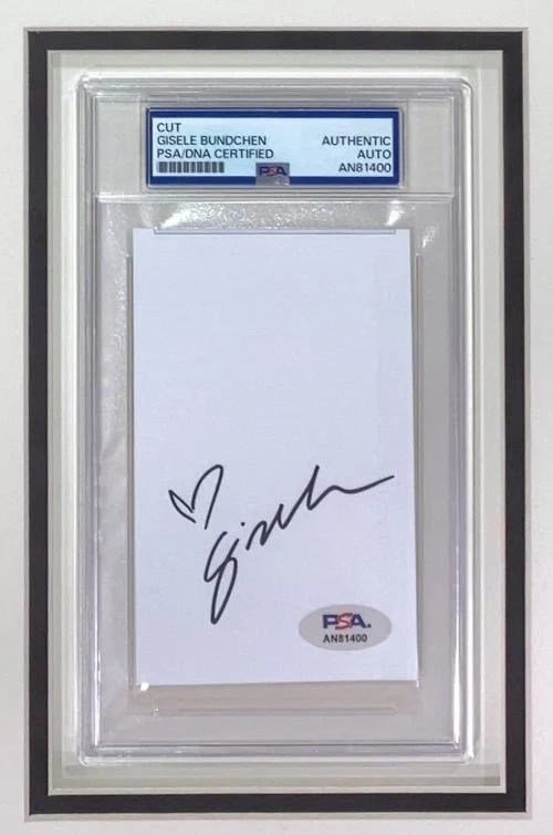 Gisele Bundchen Signed Framed Slabbed Cut Signature w/ 8x10 Photo PSA - Image 2