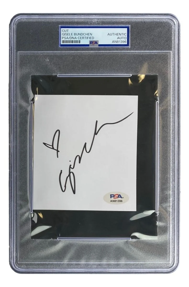 Gisele Bundchen Signed Slabbed Large Cut Signature PSA AN81396