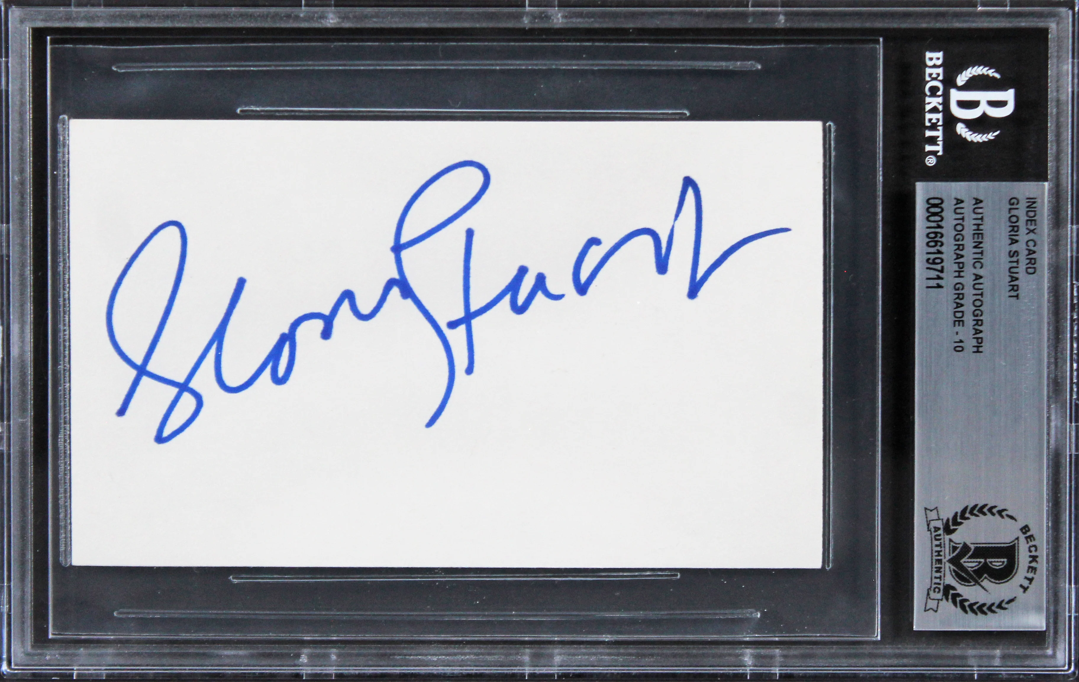 Gloria Stuart Titanic Signed 3x5 Index Card Auto Graded Gem Mint 10! BAS Slab 2 - Image 2