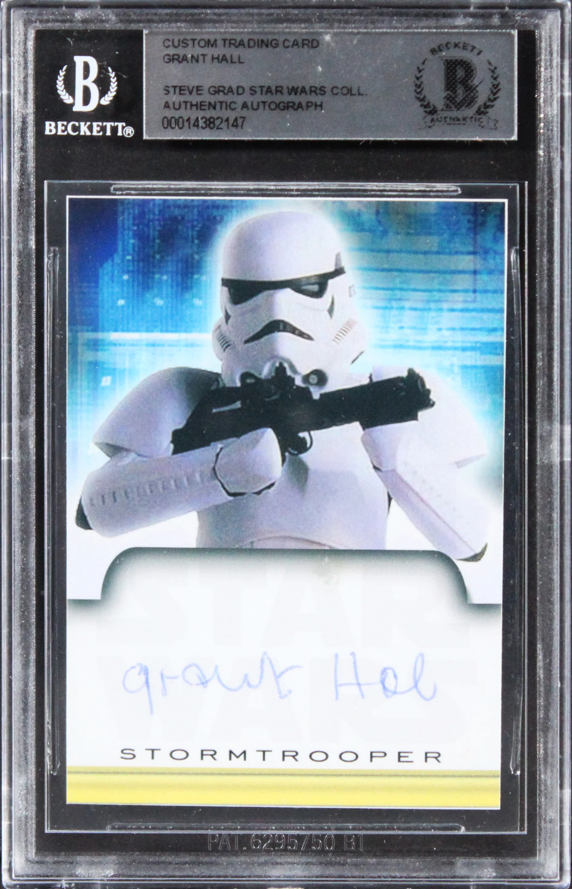 Grant Hall Star Wars Authentic Signed Custom Trading Card BAS Slabbed - Image 2