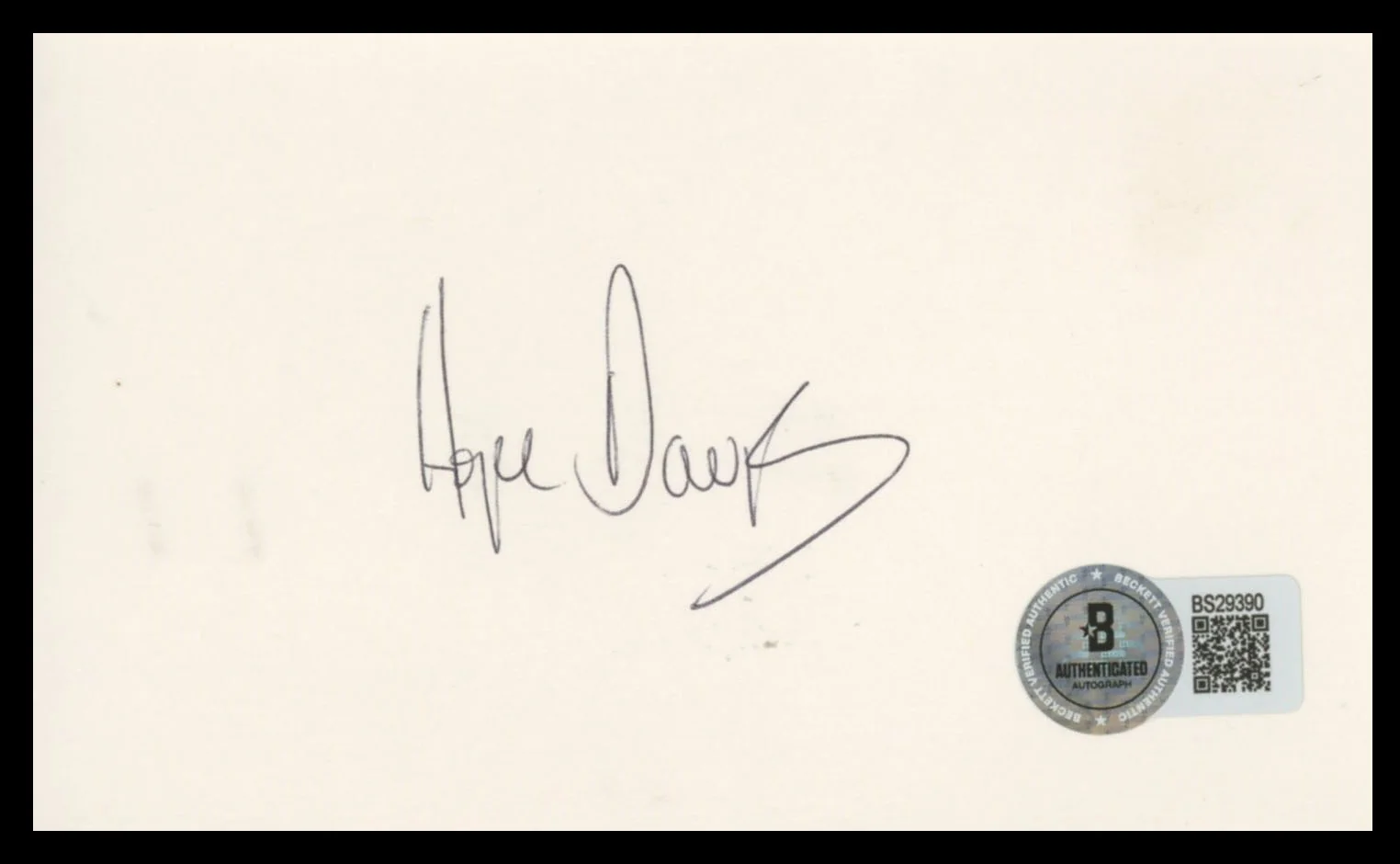 Hope Davis American Splendor Authentic Signed 3x5 Index Card BAS #BS29390 - Image 2