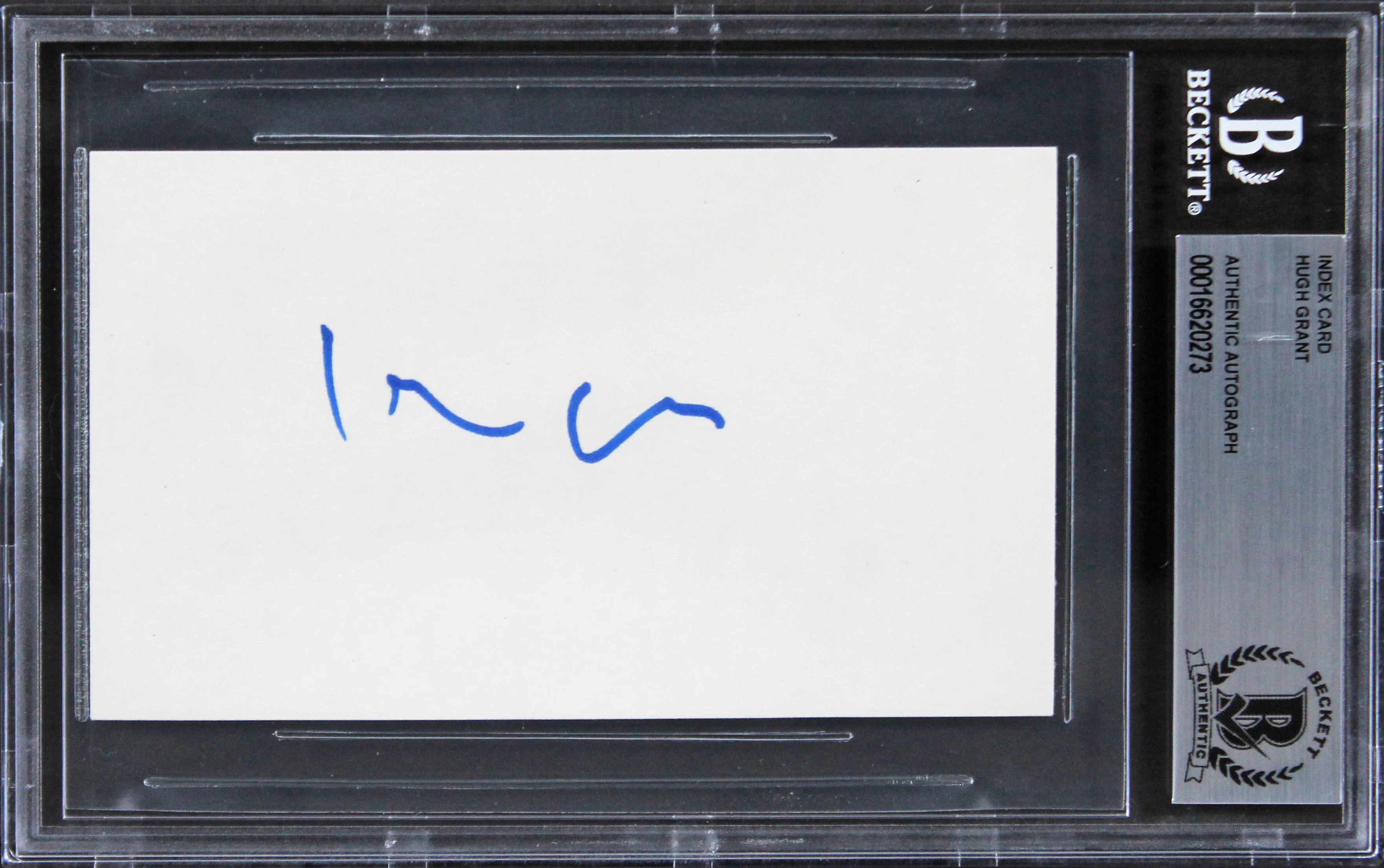 Hugh Grant Love Actually Authentic Signed 3x5 Index Card BAS Slabbed 2 - Image 2