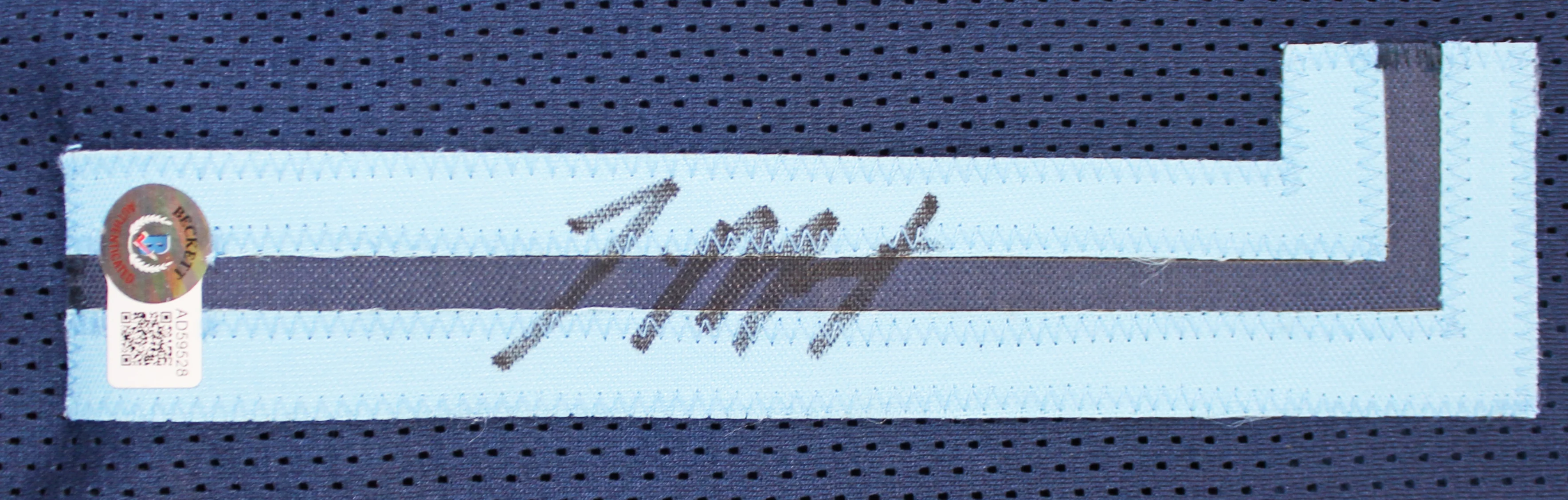 Ja Morant Authentic Signed Navy Pro Style Jersey w/ Blue Numbers Autographed BAS - Image 3