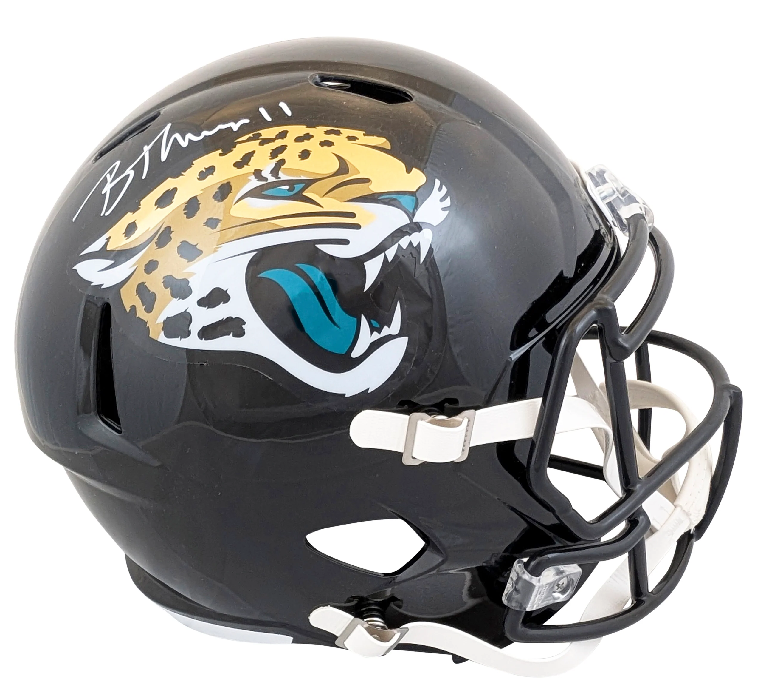 Jaguars Brian Thomas Jr. Signed Full Size Speed Rep Helmet W/ Case Fanatics - Image 3