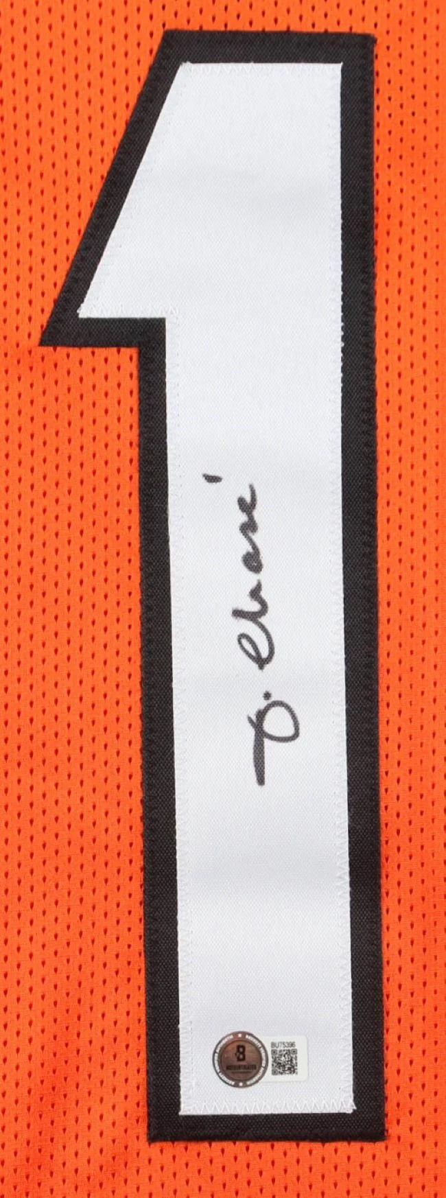 Ja'Marr Chase Cincinnati Signed Orange Pro-Cut Football Jersey BAS - Image 2