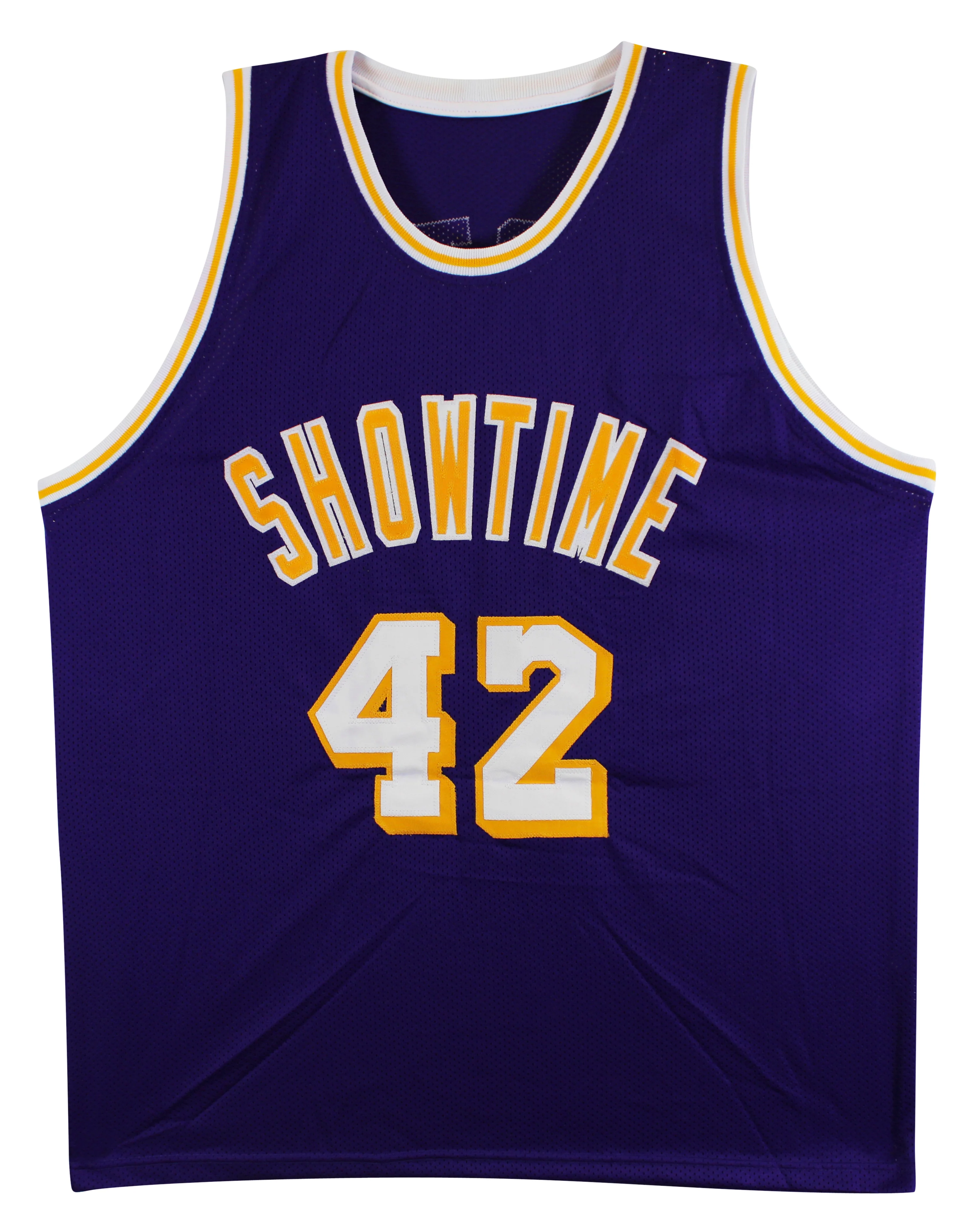 James Worthy Authentic Signed Purple Pro Style Jersey Autographed BAS Witnessed - Image 4
