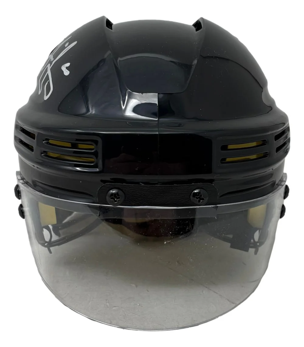 Jaromir Jagr Signed Pittsburgh Penguins Throwback Mini Helmet JSA QR - Image 2