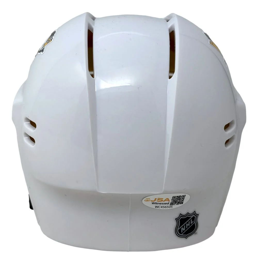 Jaromir Jagr Signed Pittsburgh Penguins White Mini Helmet JSA QR - Image 3