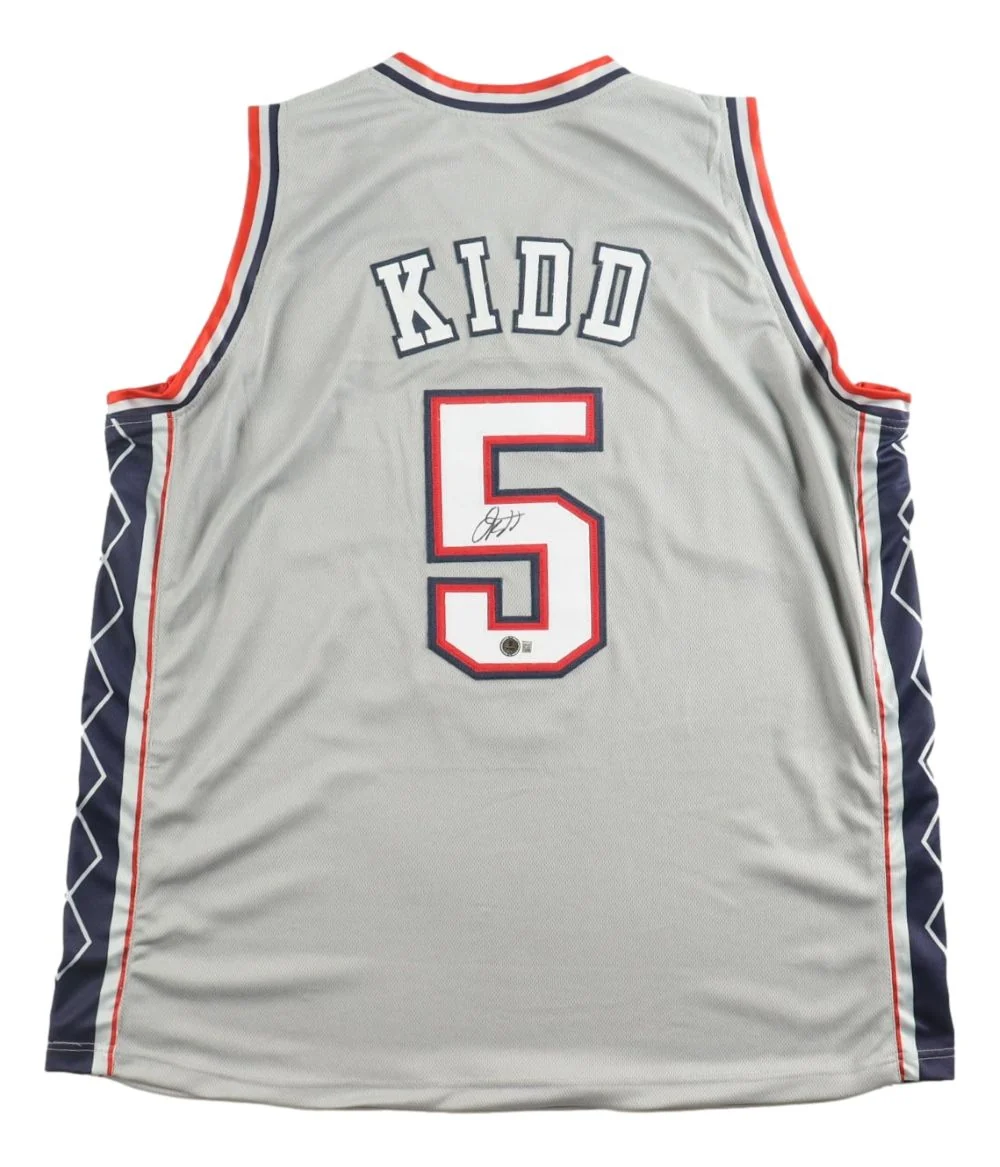 Jason Kidd New Jersey Signed Gray Basketball Jersey BAS