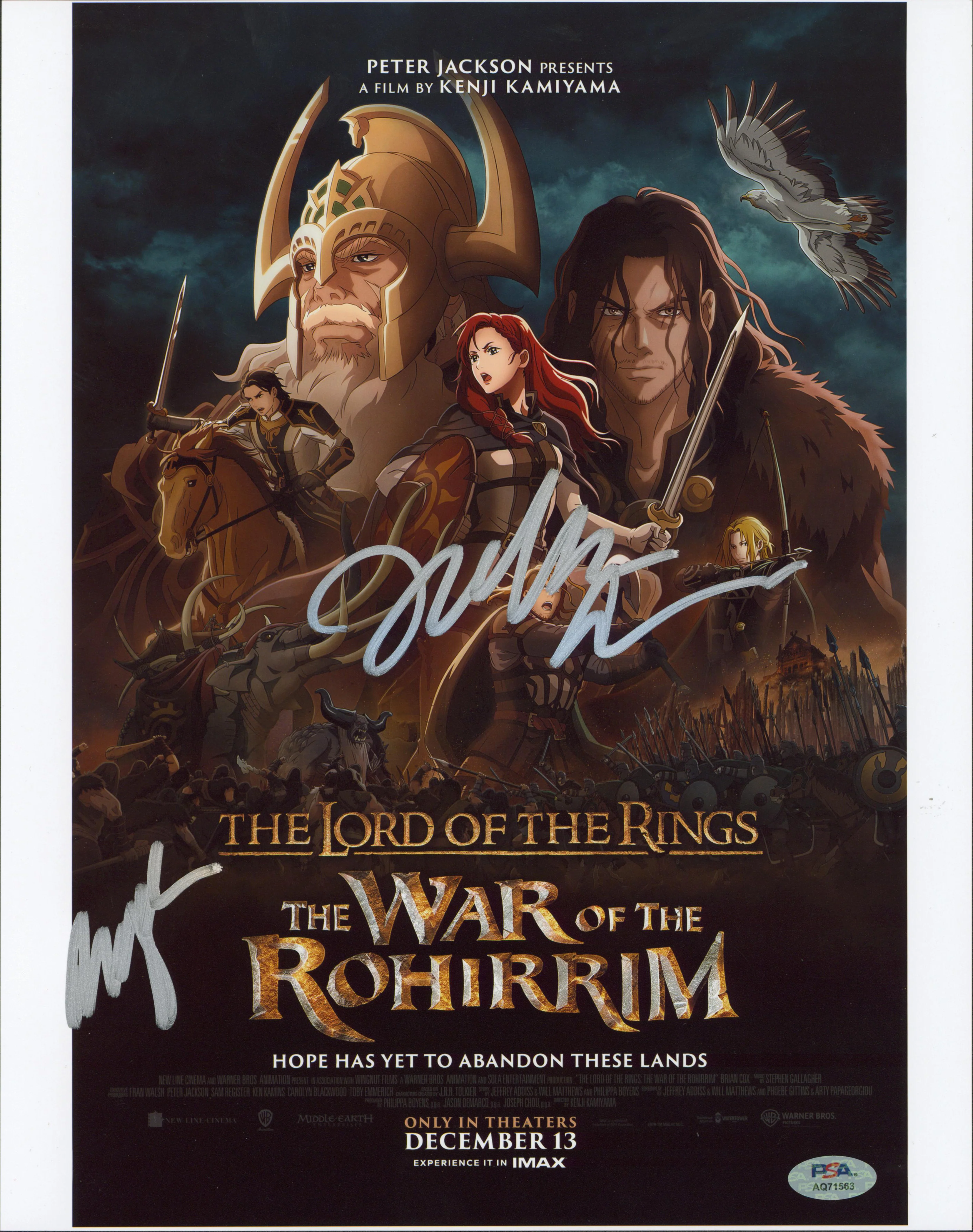Jeffrey Addiss & Will Matthews LOTR Signed 11x14 Vertical Photo PSA/DNA #AQ71563 - Image 2