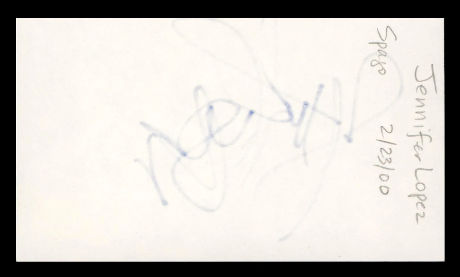 Jennifer Lopez Selena Authentic Signed 3x5 Index Card Autographed BAS #BL98152 - Image 3