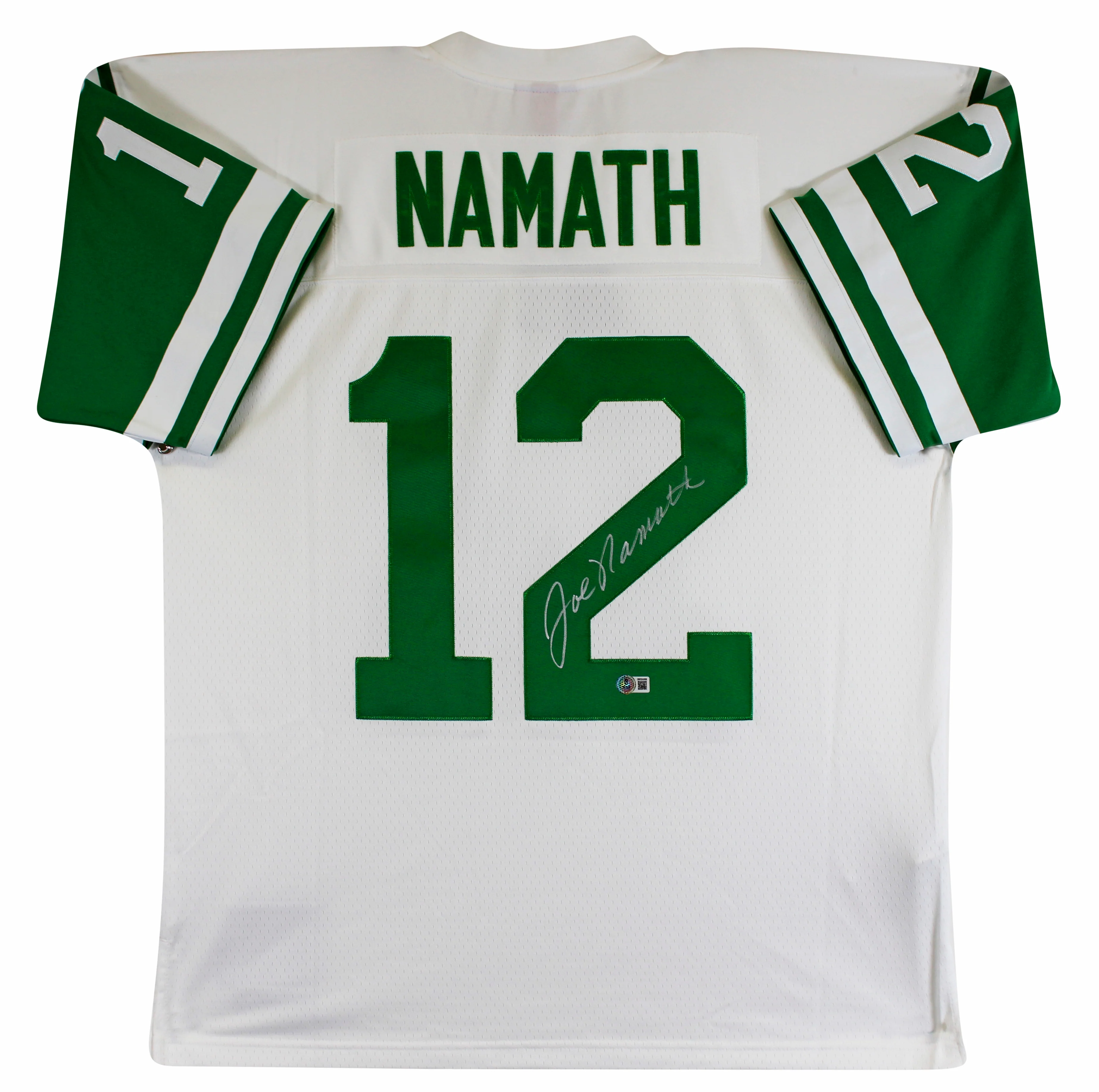 Jets Joe Namath Authentic Signed White Mitchell & Ness Jersey BAS Witnessed - Image 2