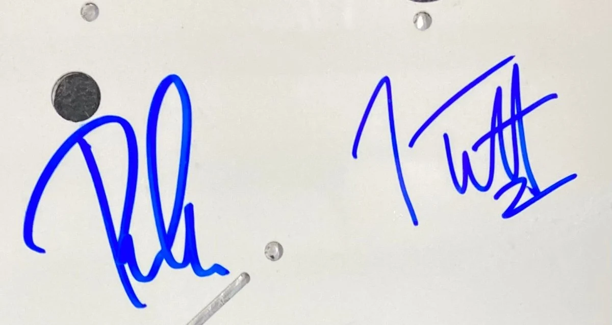 Joe Elliott Phil Collen Def Leppard Signed White Guitar Pick Guard JSA ITP - Image 2
