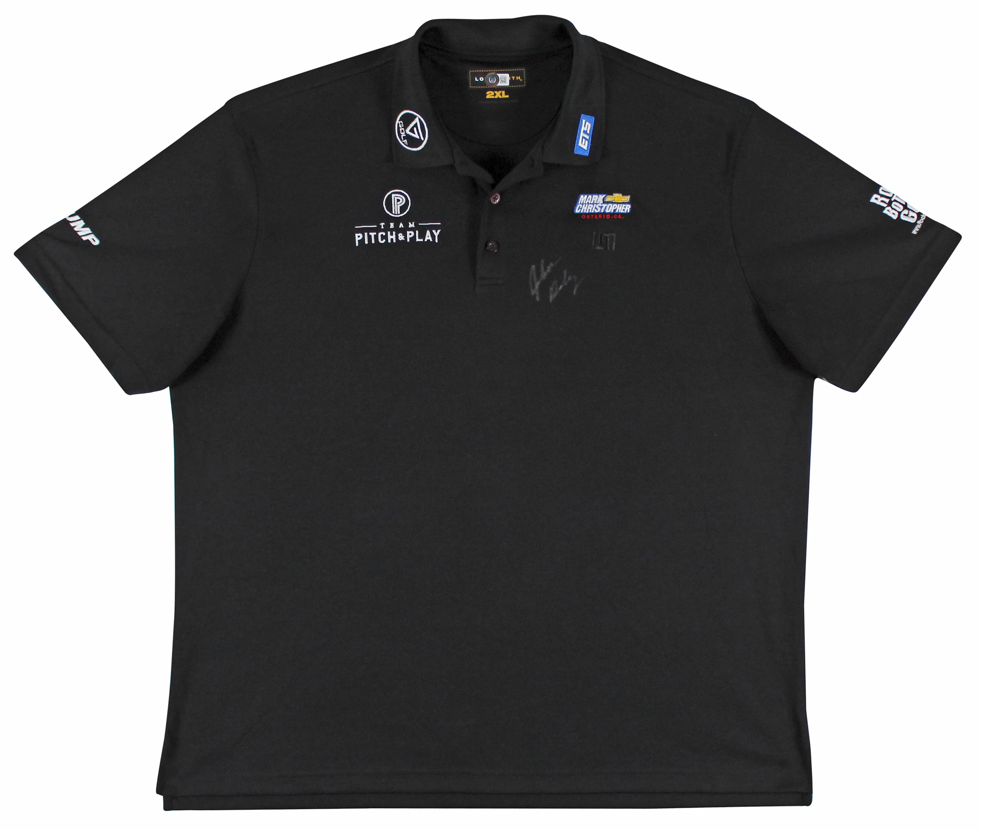 John Daly Authentic Signed Match Worn Black Loudmouth Polo Shirt BAS #BK84770 - Image 2