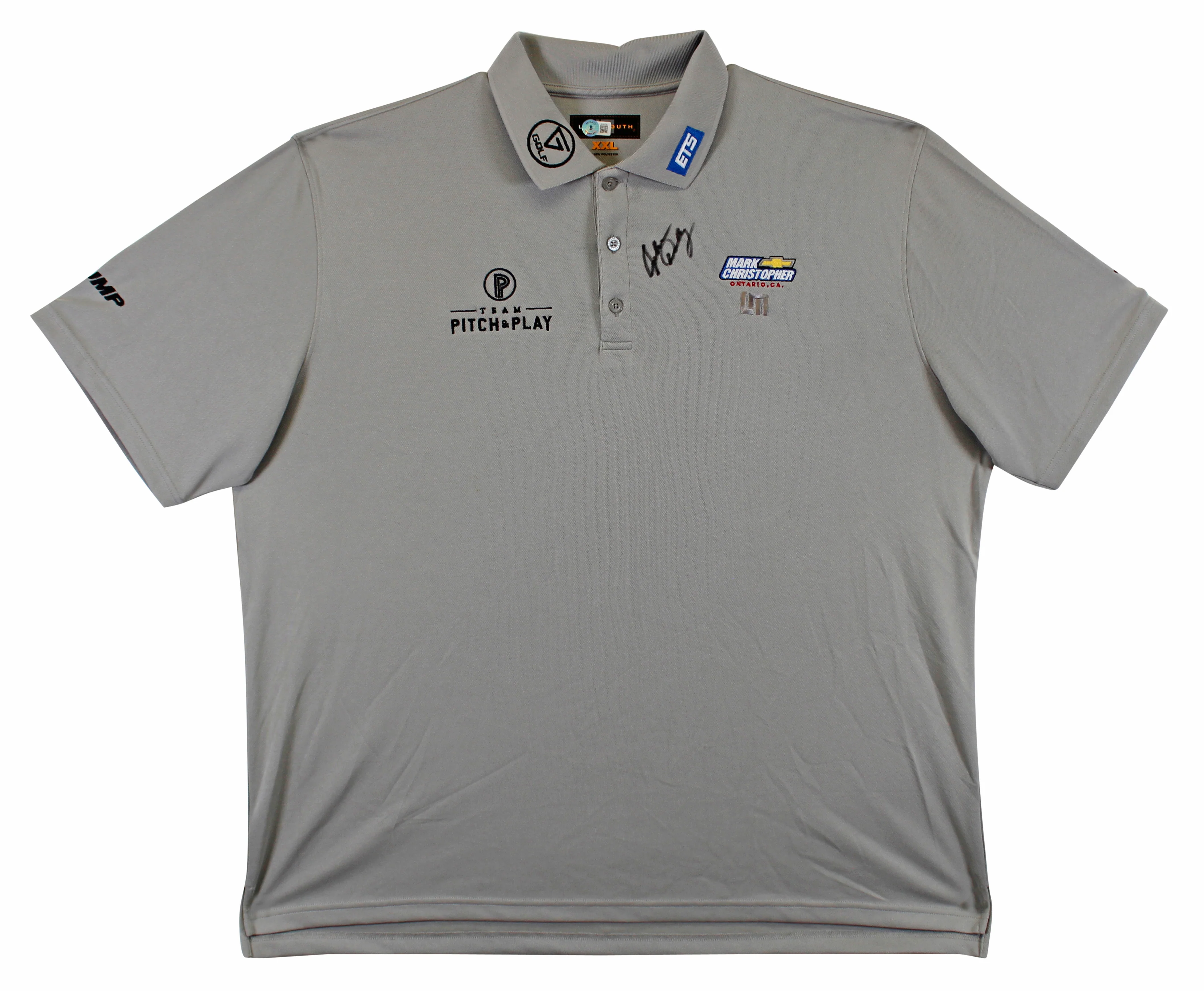 John Daly Authentic Signed Match Worn Grey Team Polo Shirt BAS #BK84750