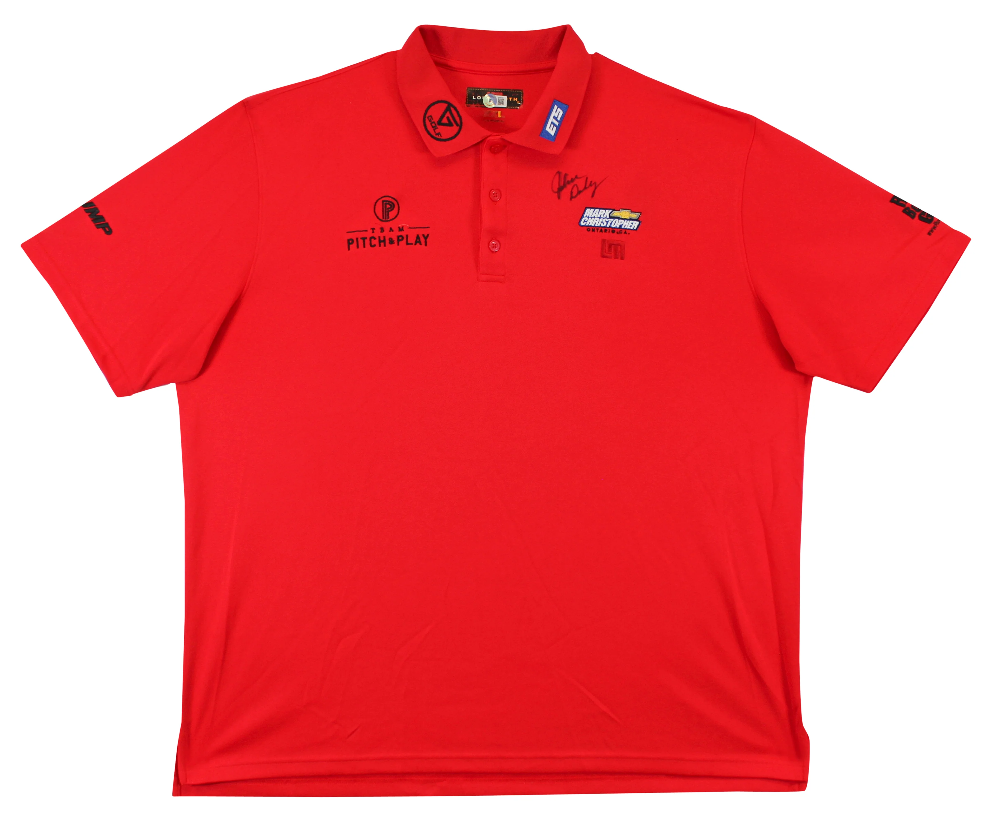 John Daly Authentic Signed Match Worn Red Loudmouth Polo Shirt BAS #BK84731 - Image 2