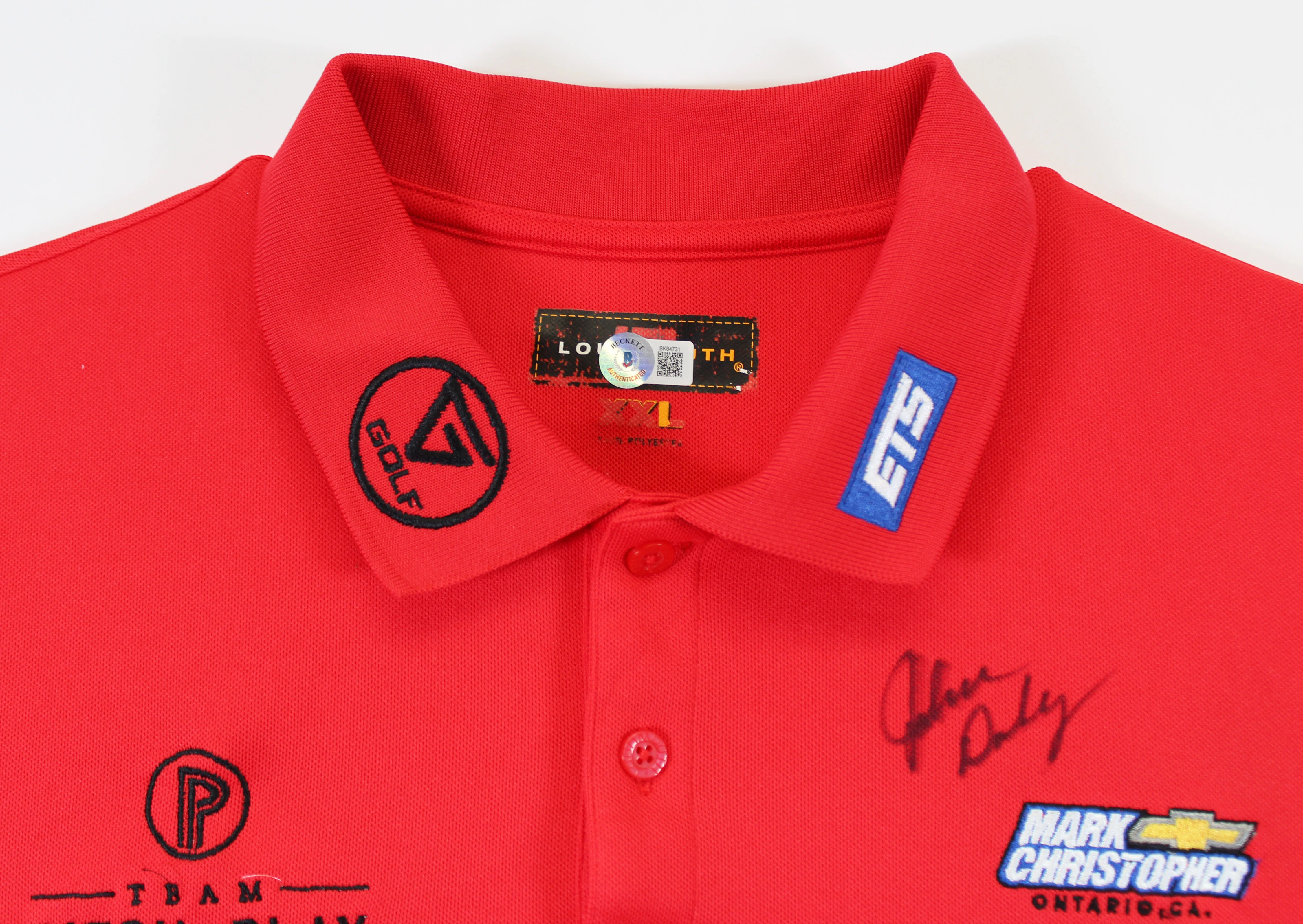 John Daly Authentic Signed Match Worn Red Loudmouth Polo Shirt BAS #BK84731 - Image 6