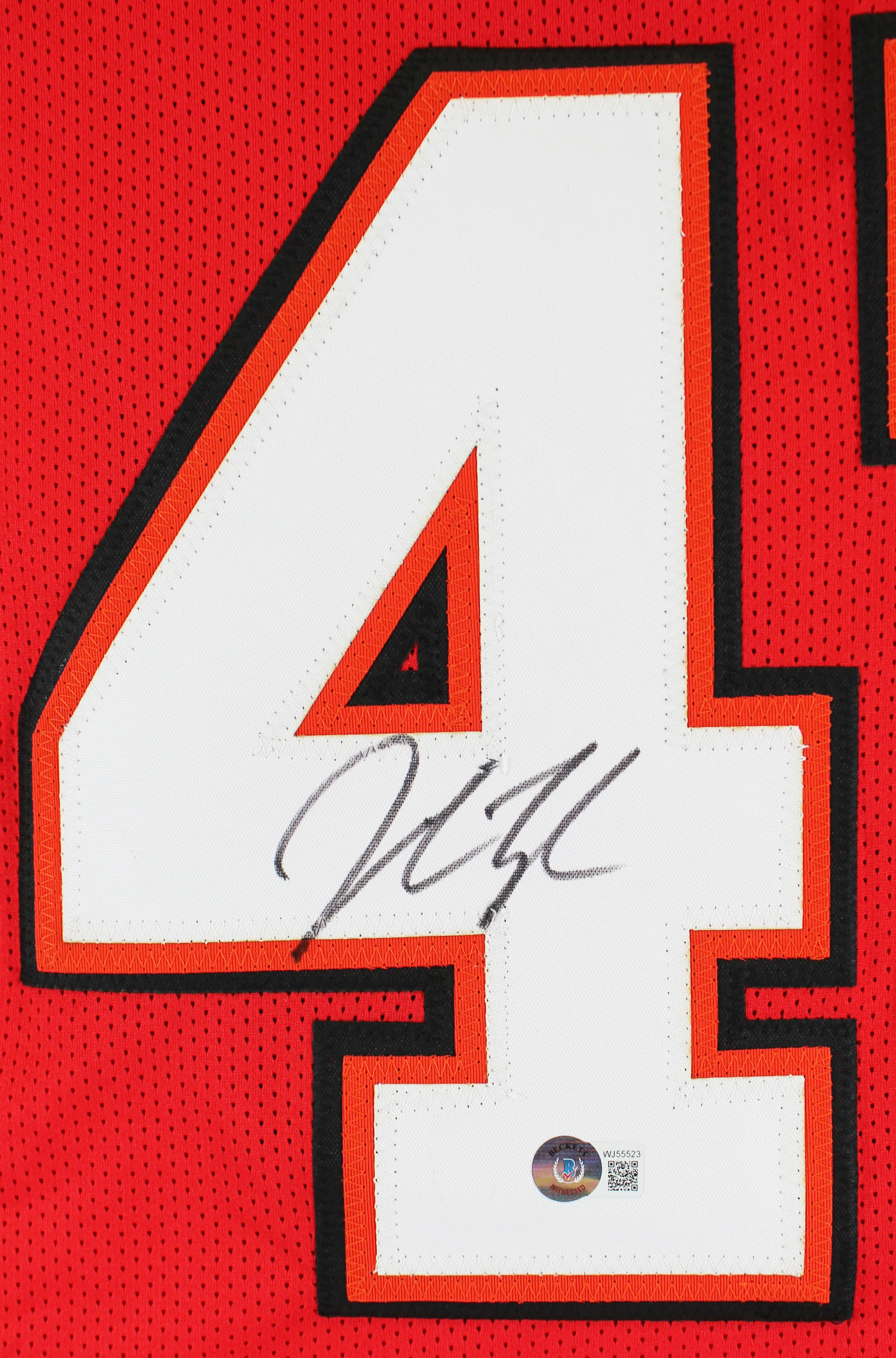 John Lynch Authentic Signed Red Pro Style Jersey Autographed BAS Witnessed - Image 3