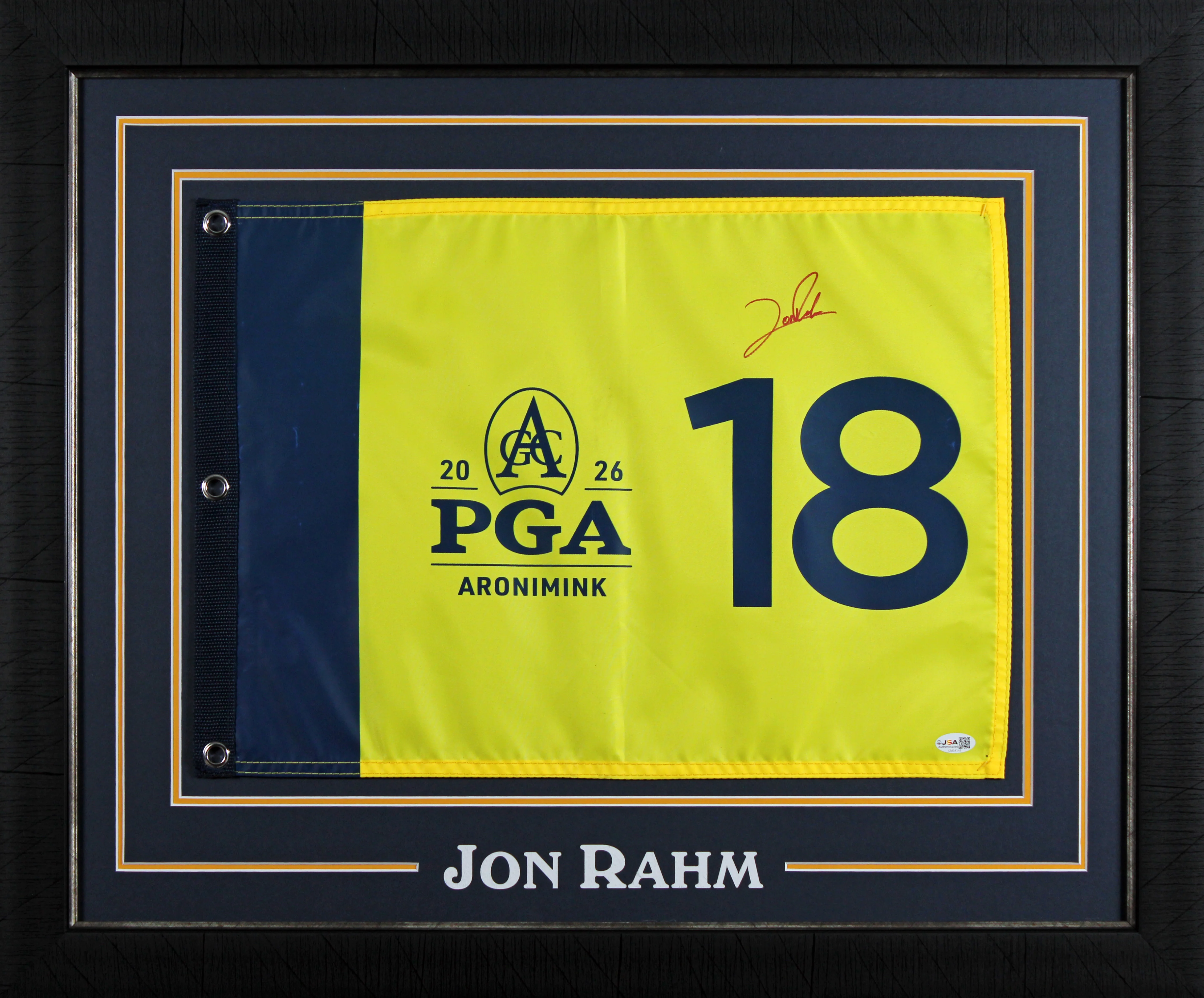 Jon Rahm Authentic Signed & Framed 2026 PGA Championship Pin Flag JSA #CM34141 - Image 2
