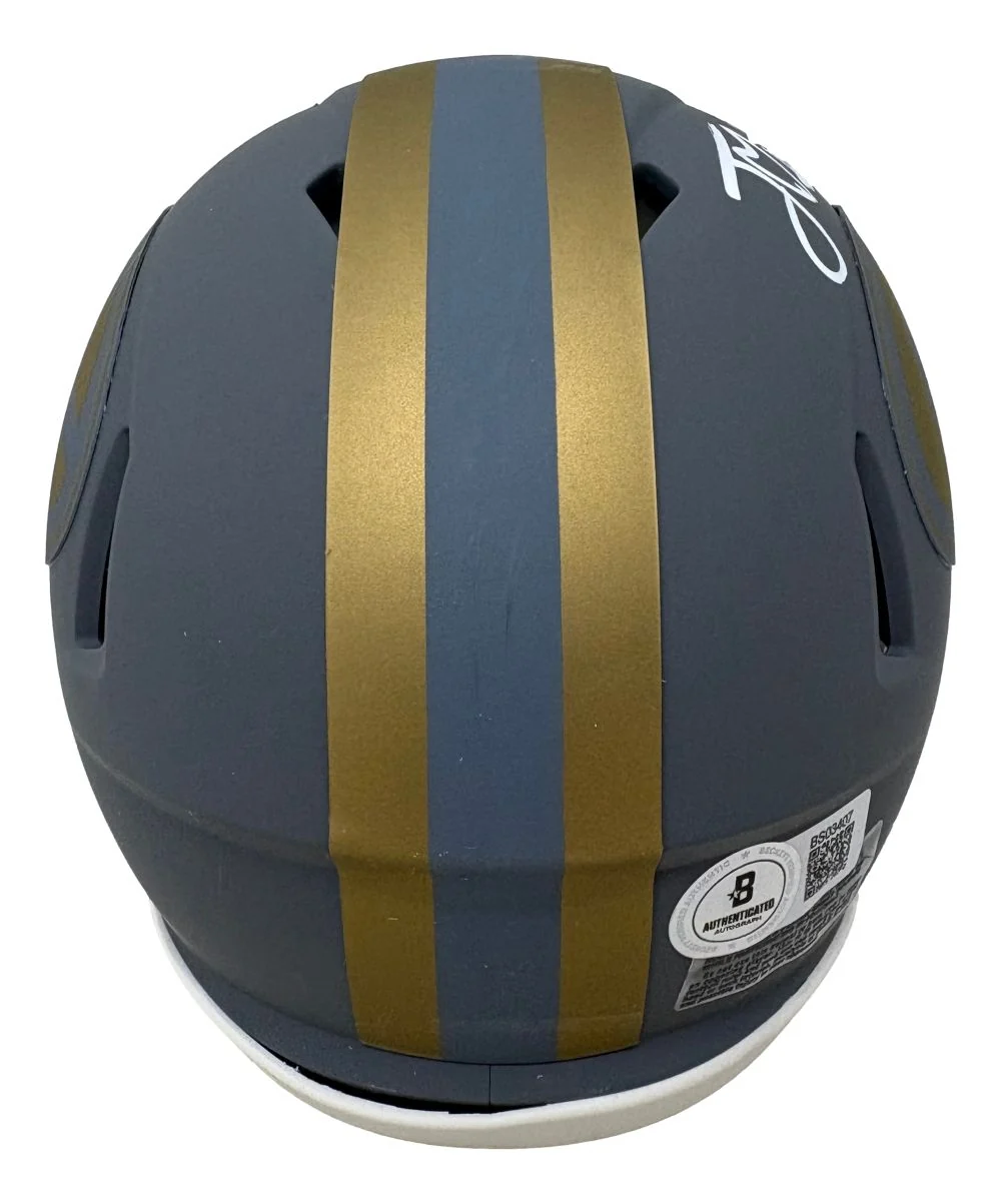 Jordan Love Signed Green Bay Packers Slate Mini Speed Helmet BAS - Image 2