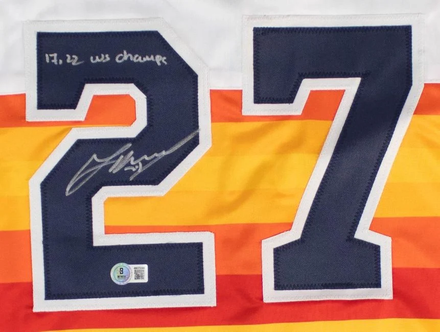 Jose Altuve Houston Signed Alternate White Baseball Jersey 17 22 WS Champs BAS - Image 2