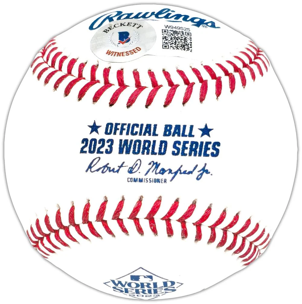 Josh Jung Texas Rangers Signed 2023 World Series Baseball BAS - Image 2