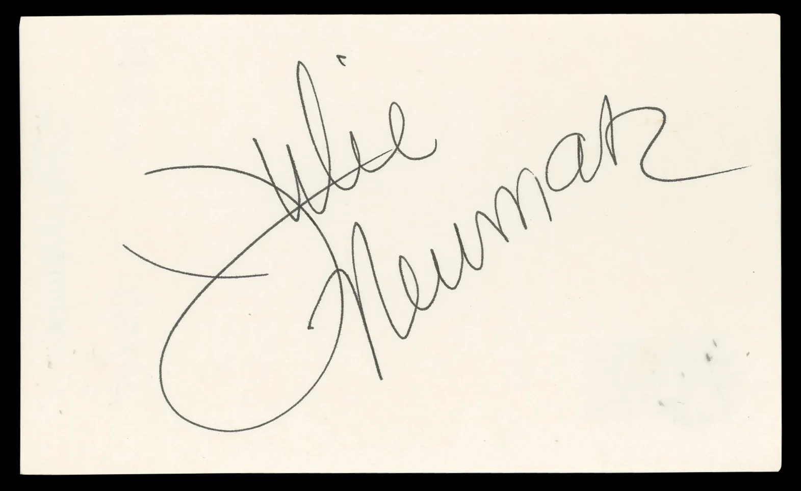 Julie Newmar The Marriage-Go-Round Authentic Signed 3x5 Index Card BAS #BN06503 - Image 2