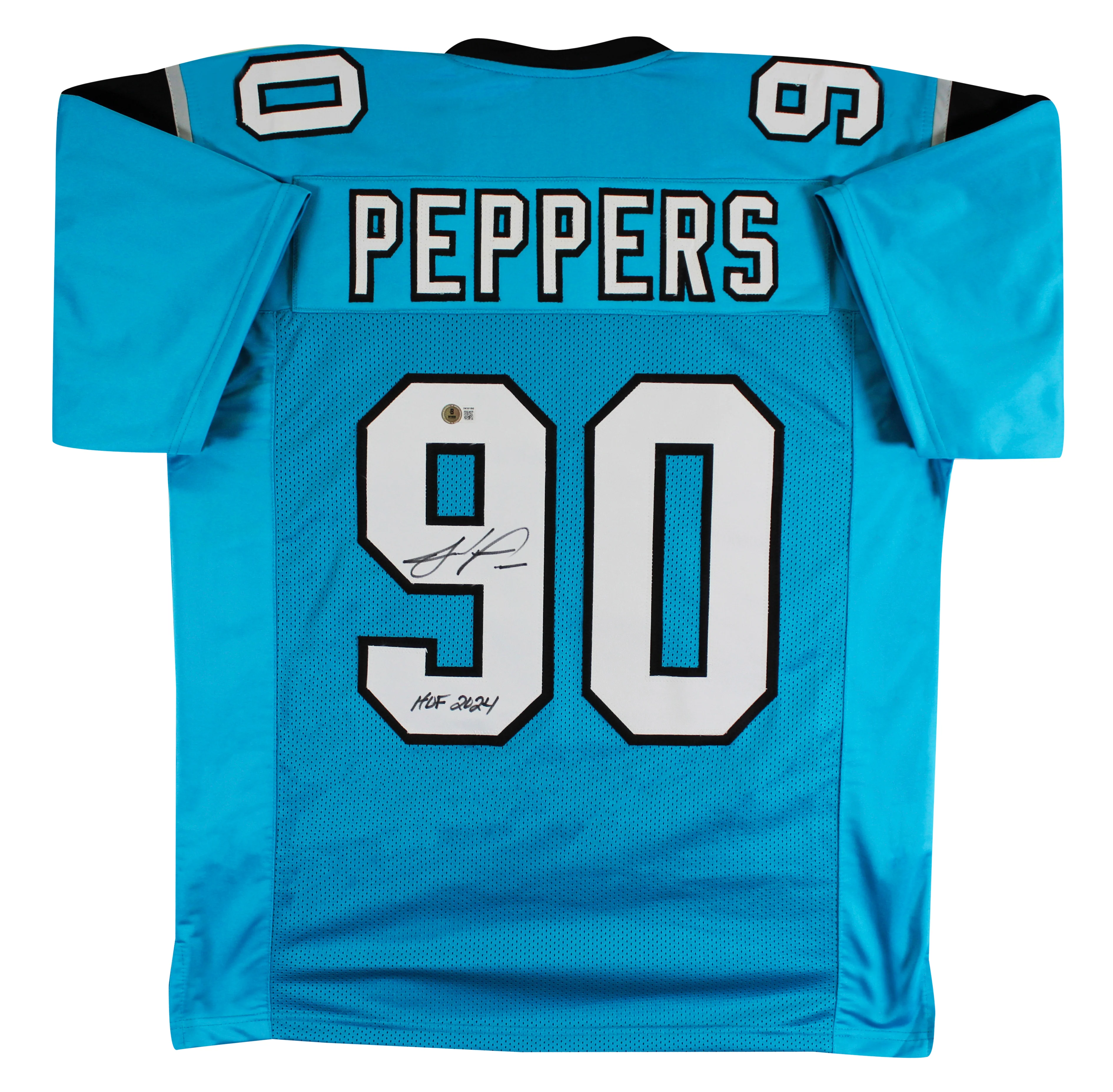 Julius Peppers "HOF 2024" Authentic Signed Teal Pro Style Jersey BAS Witnessed - Image 2