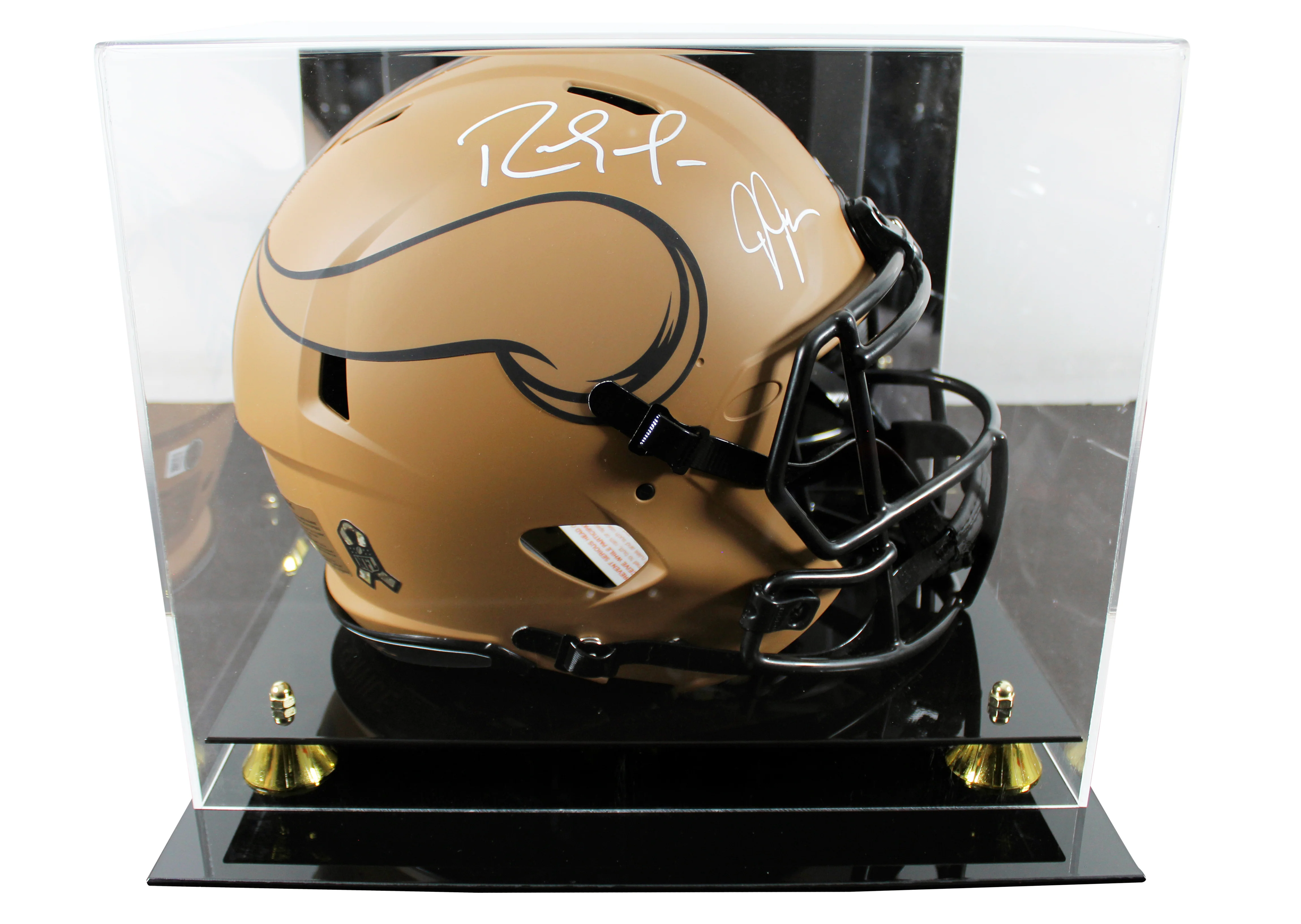 Justin Jefferson & Randy Moss Signed STS II F/S Speed Proline Helmet W/ Case BAS - Image 2