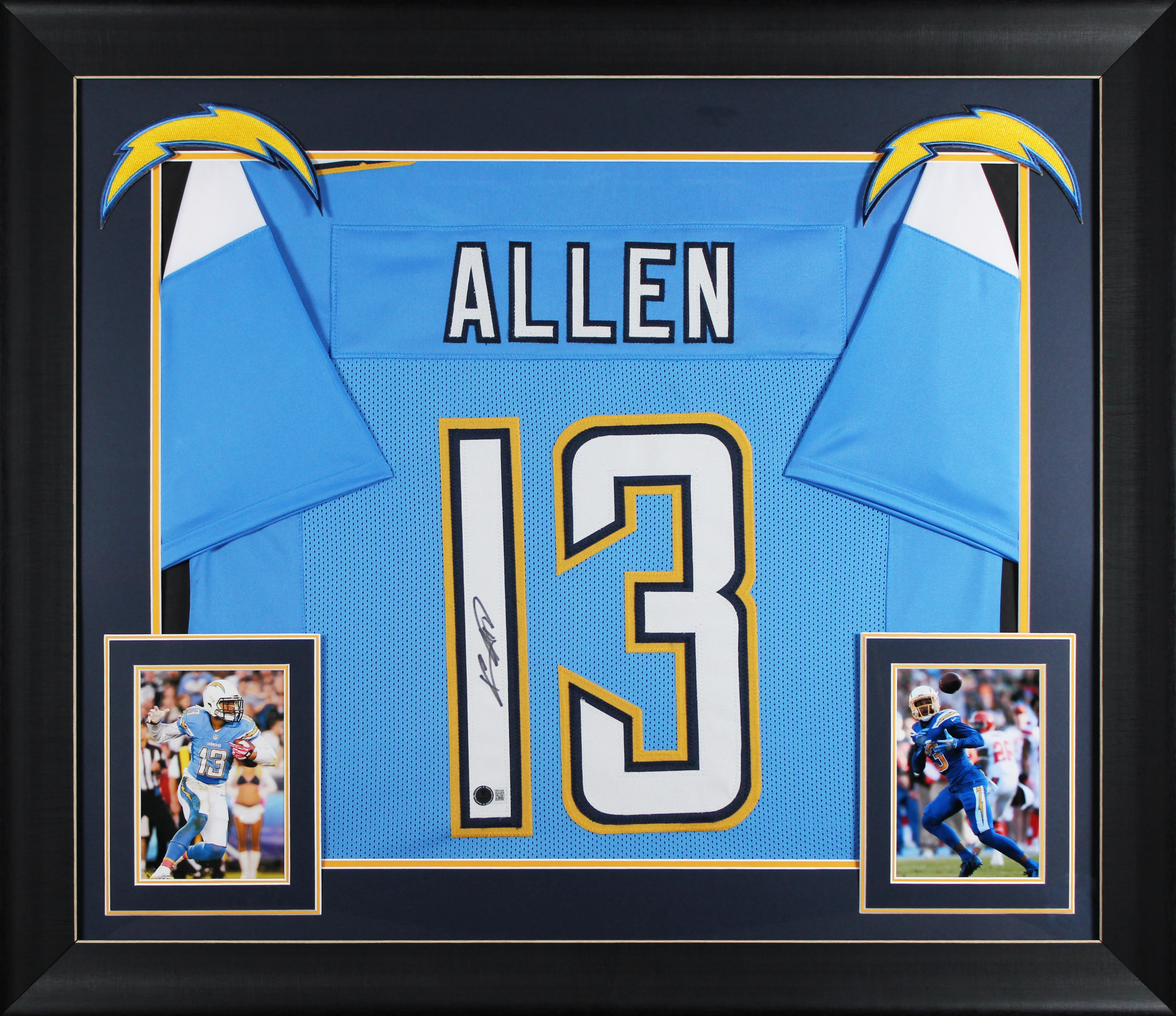 Keenan Allen Signed Powder Blue Pro Style Framed Jersey BAS Witnessed 2 - Image 2