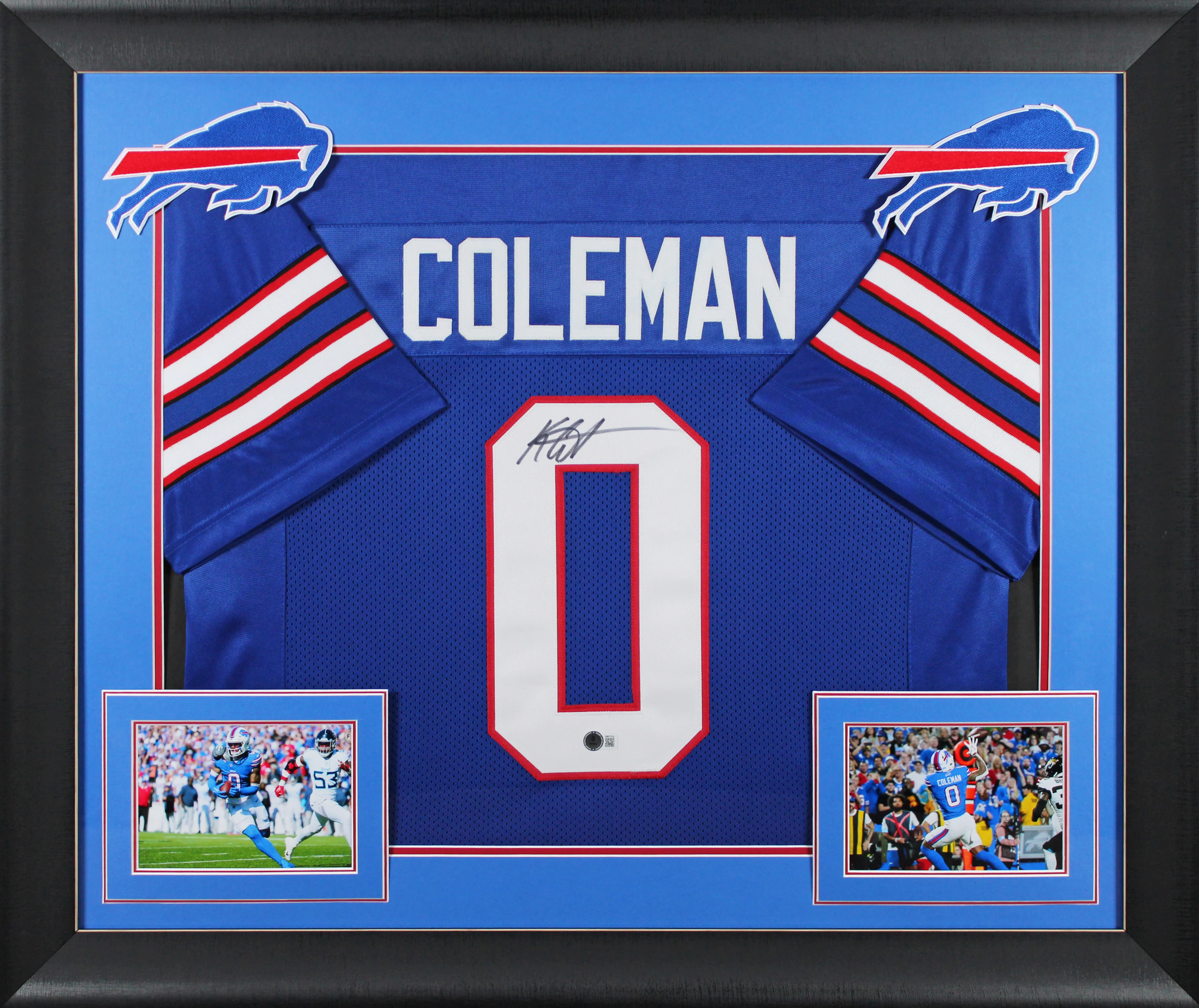 Keon Coleman Authentic Signed Blue Pro Style Framed Jersey BAS Witnessed - Image 2