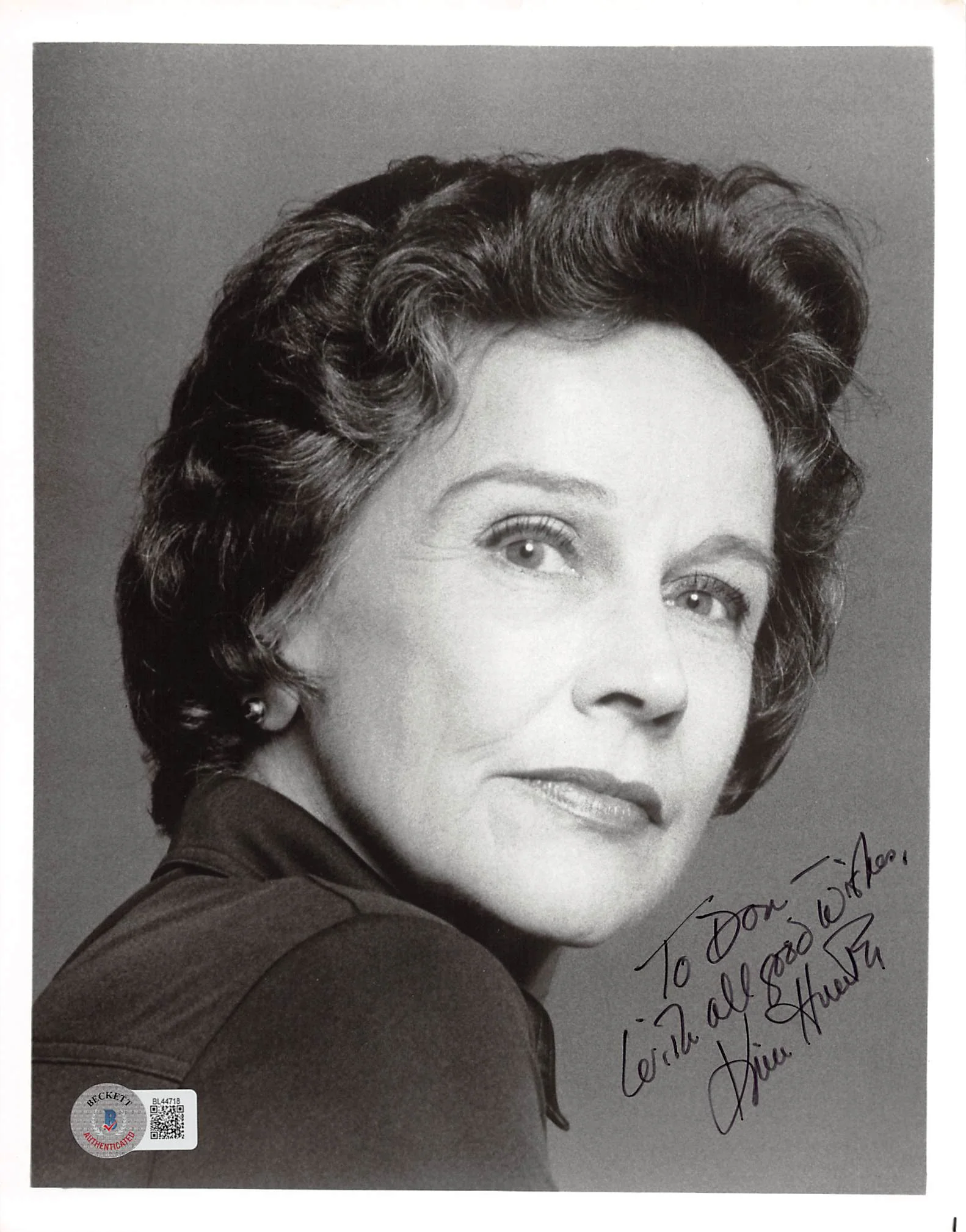Kim Hunter Planet Of The Apes "All Good Wishes" Signed 8x10 Photo BAS #BL44718 - Image 2